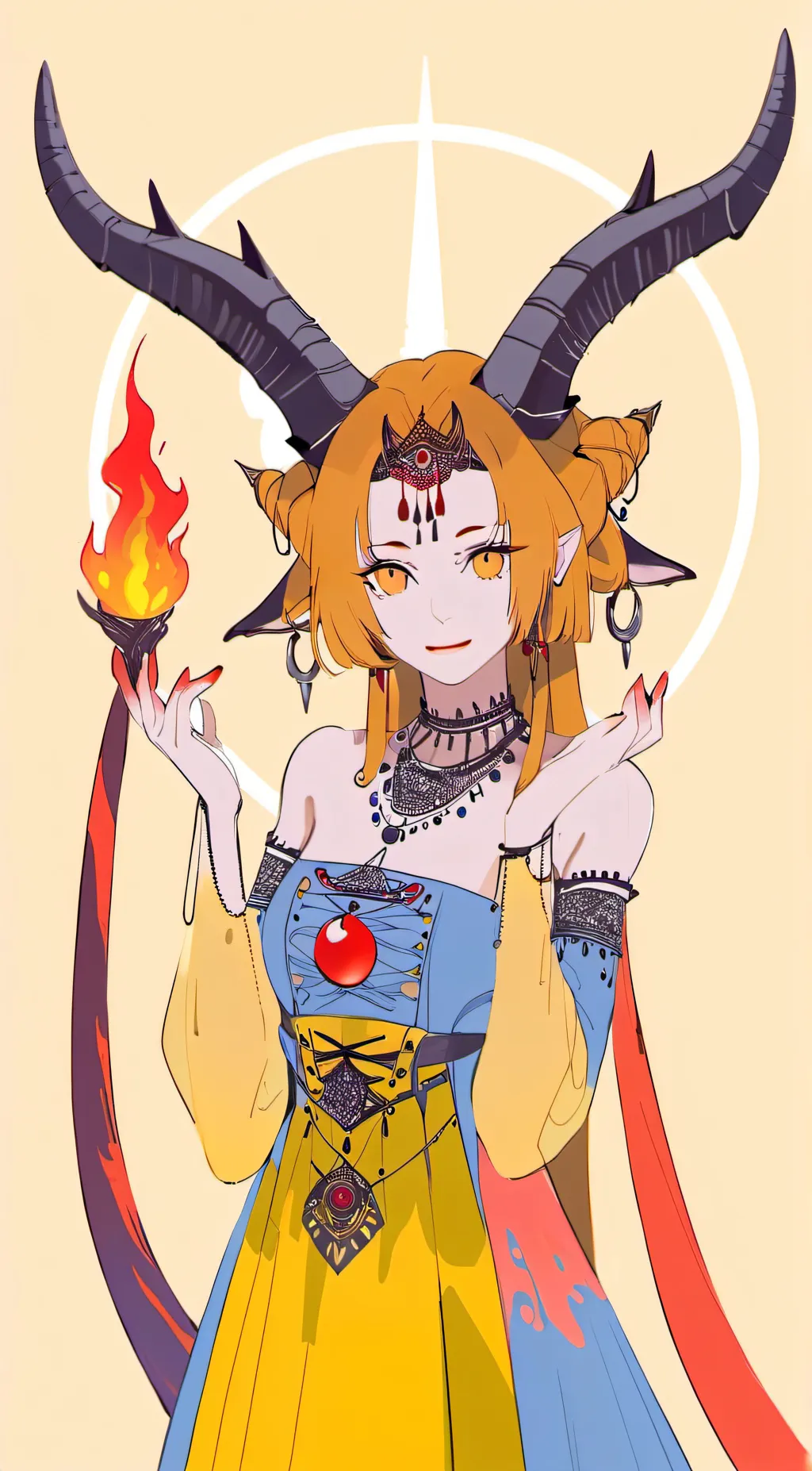 ai character: Ember FlameLyre background