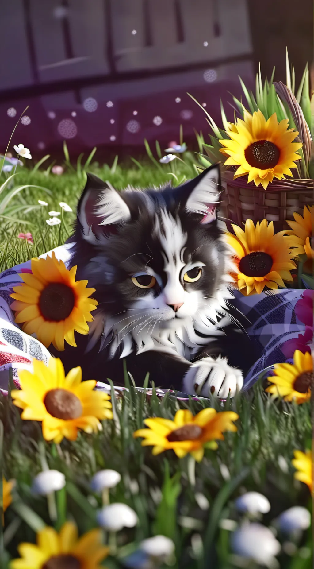 ai character: turbo in flowers background