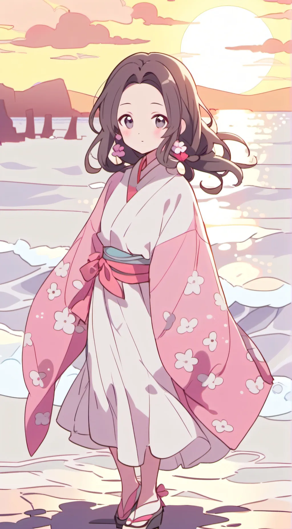 ai character: snowy background