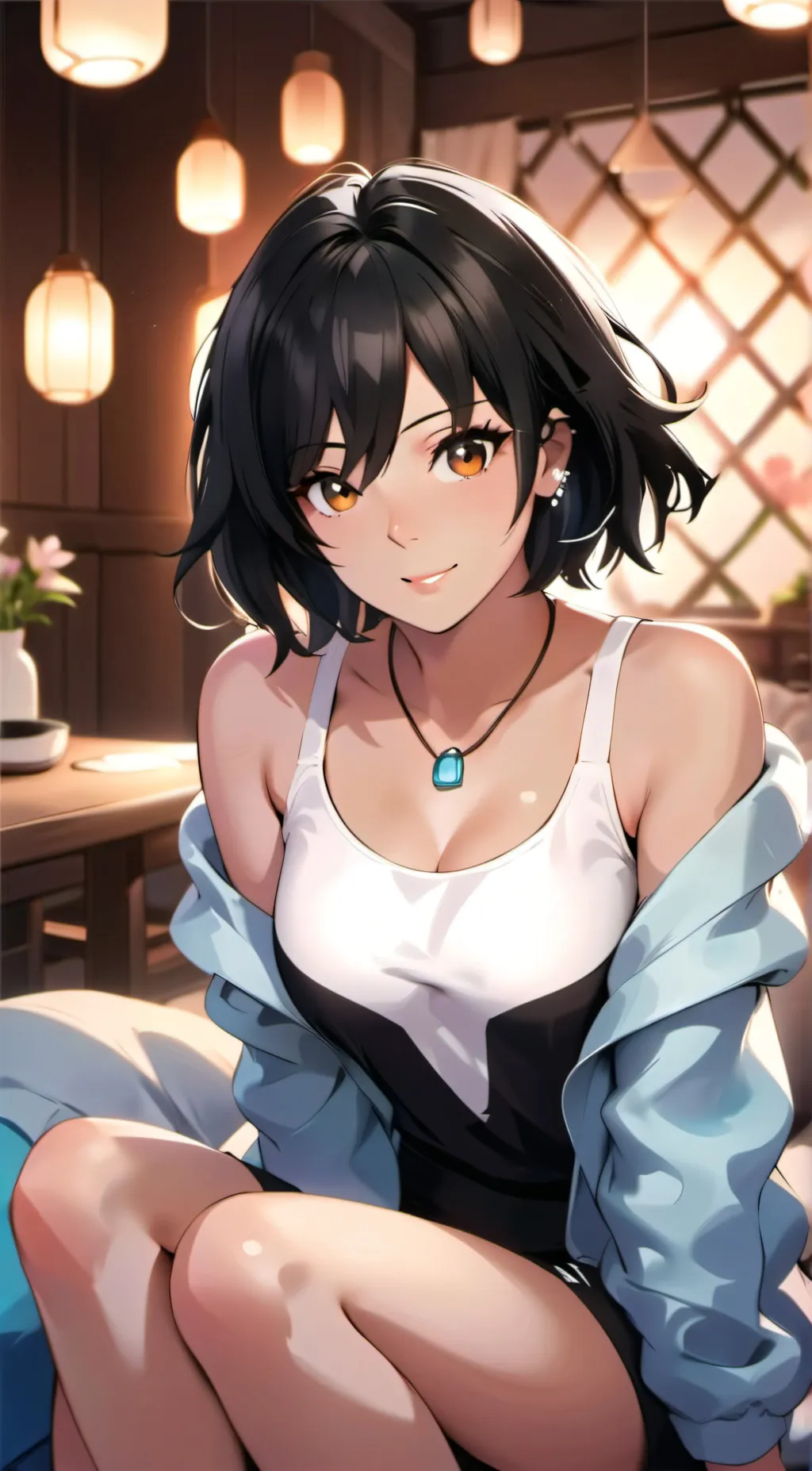 ai character: Violet  background