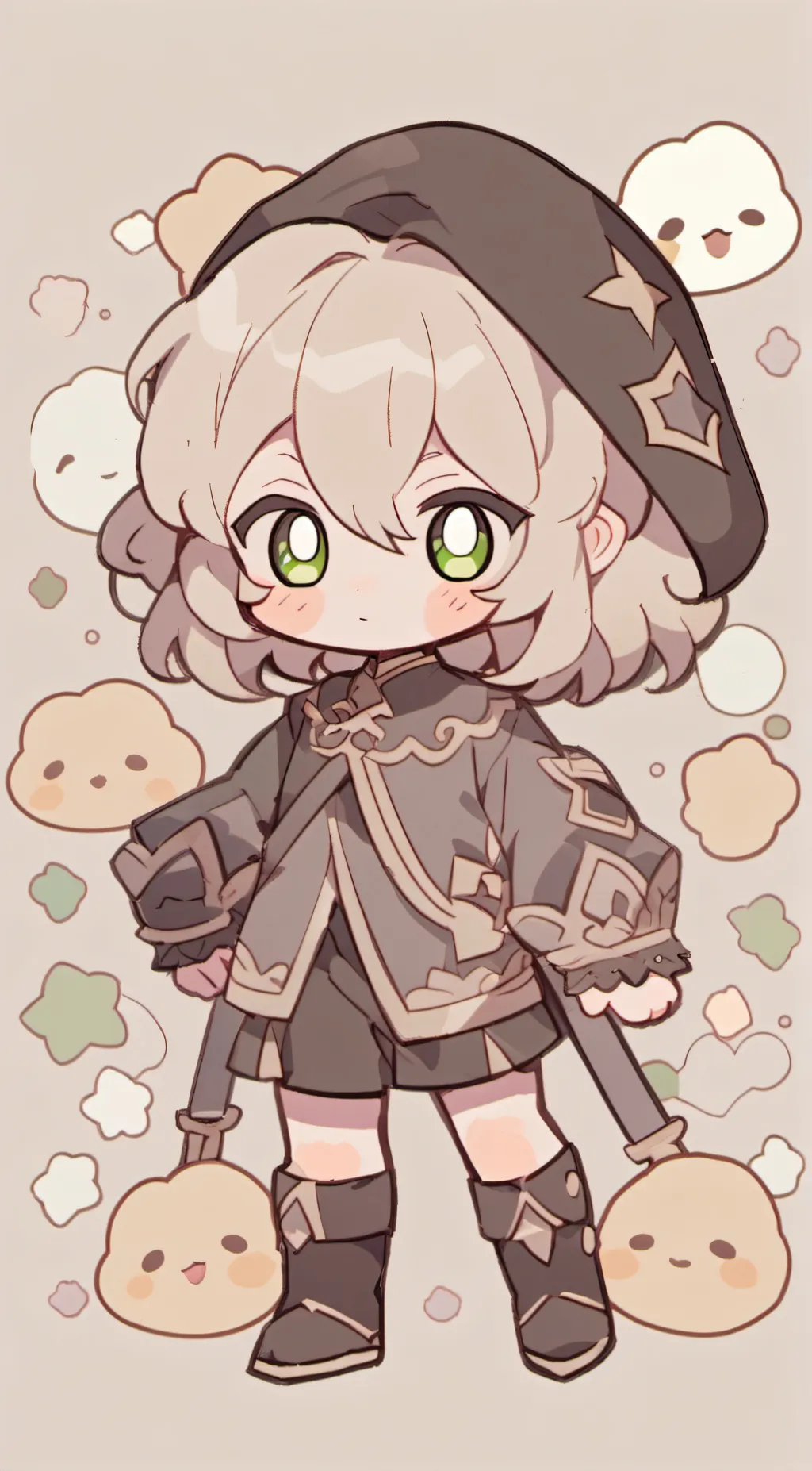 ai character: olive background