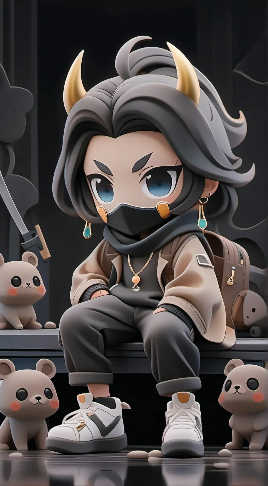 ai character: Cute girl background