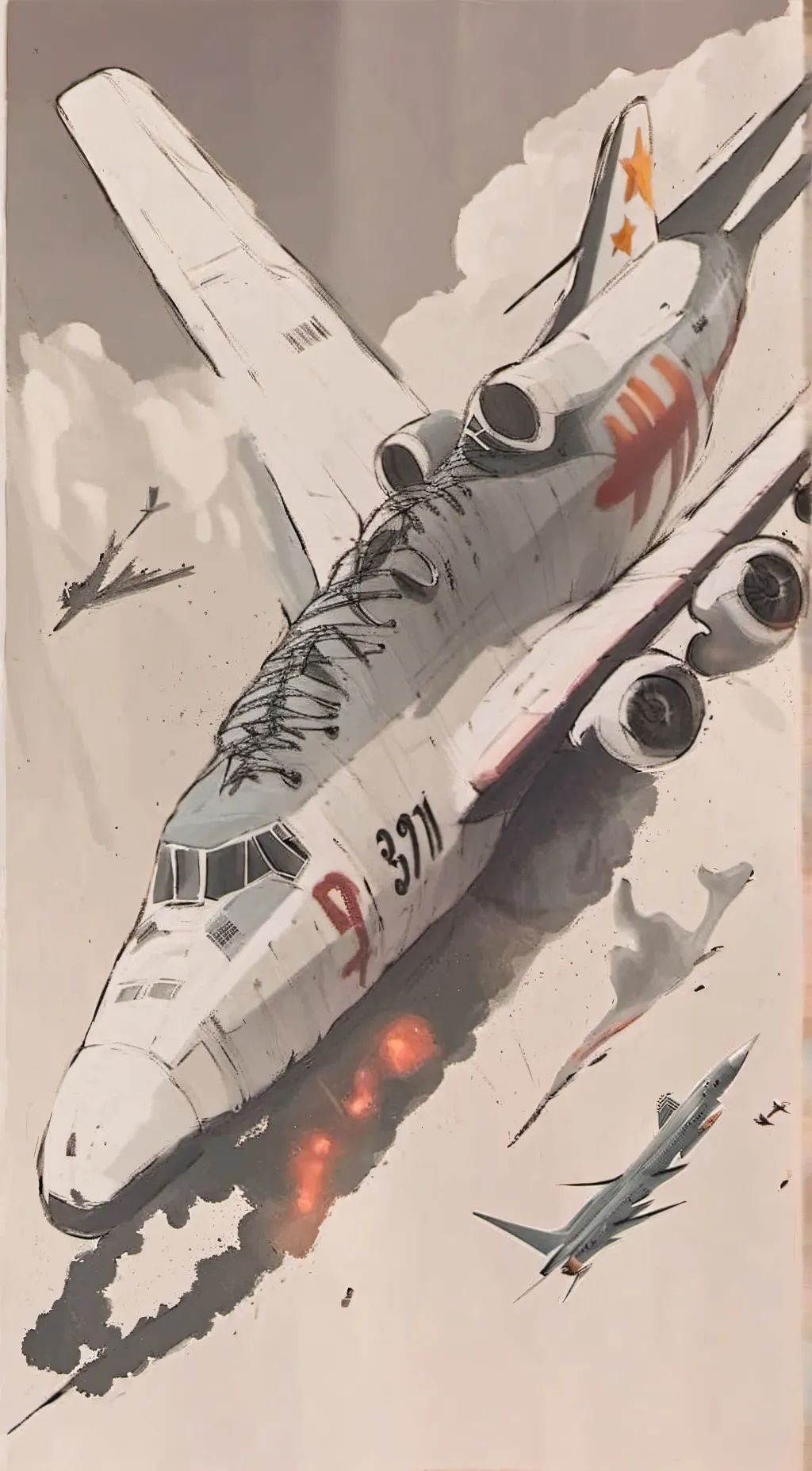 ai character: abandoned Airplane background