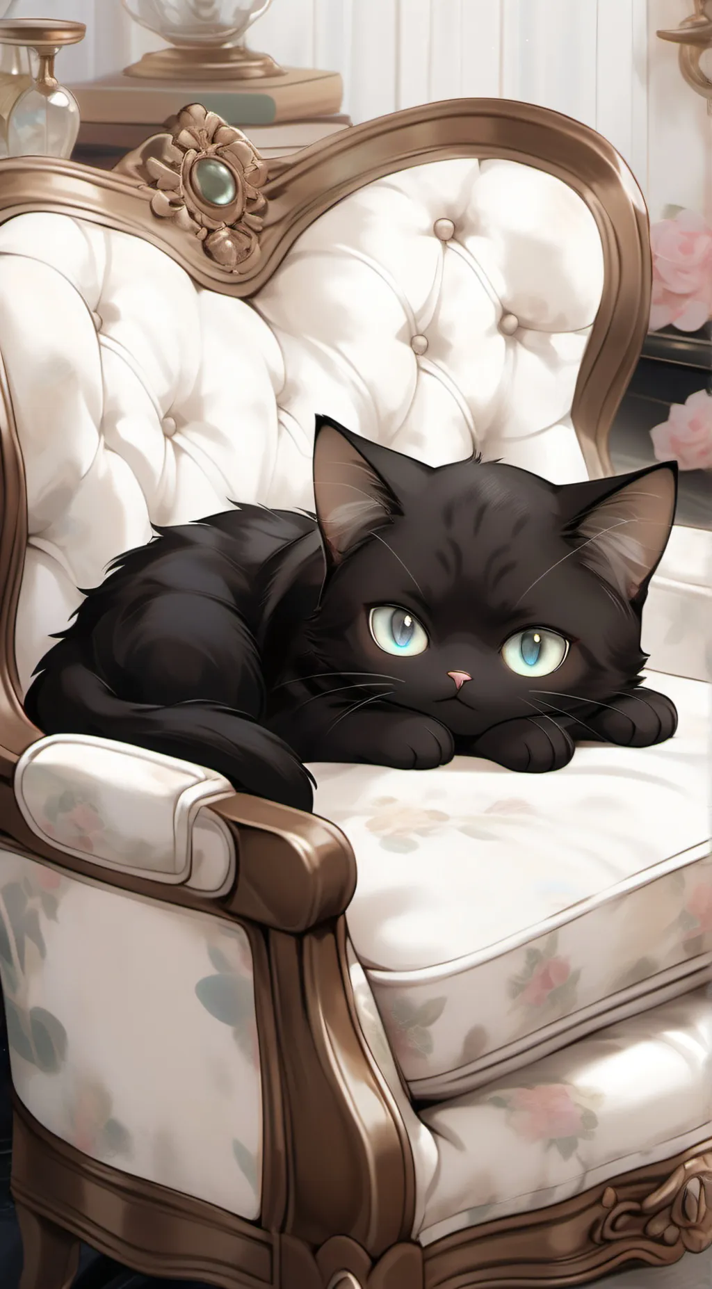 ai character: angry cat  background