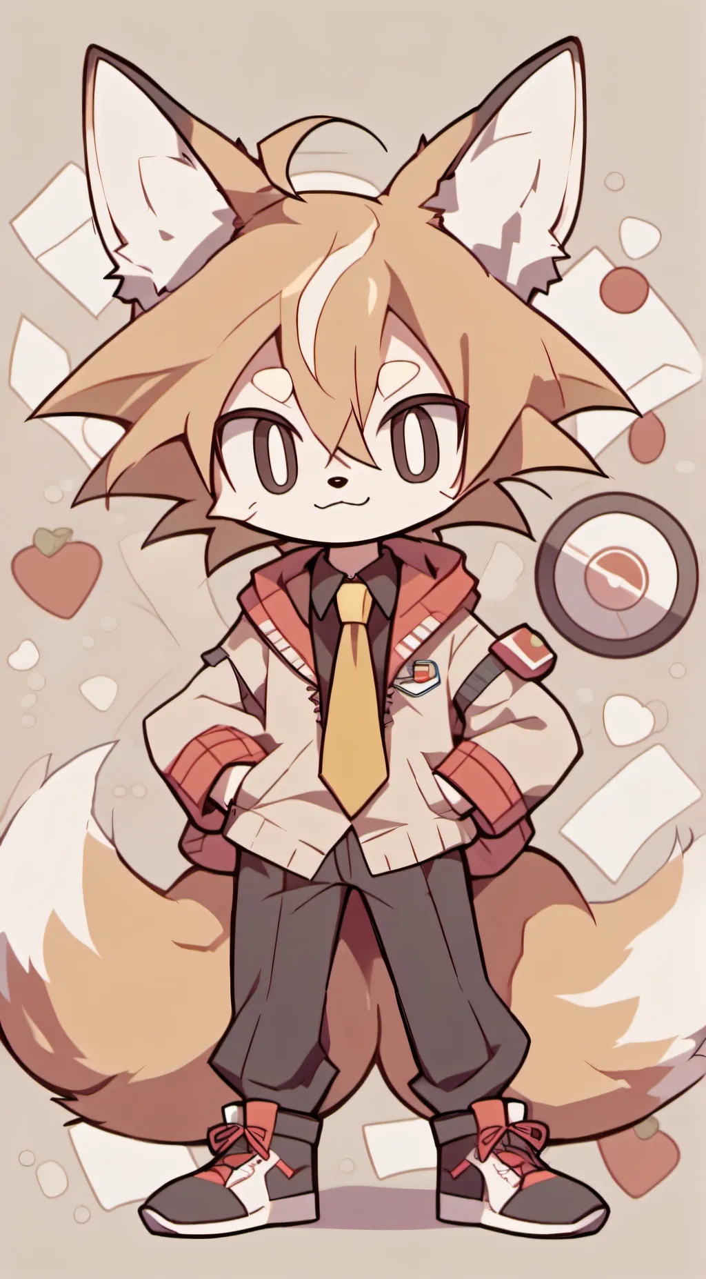 ai character: 💛🤍• Tails •🤍💛 background