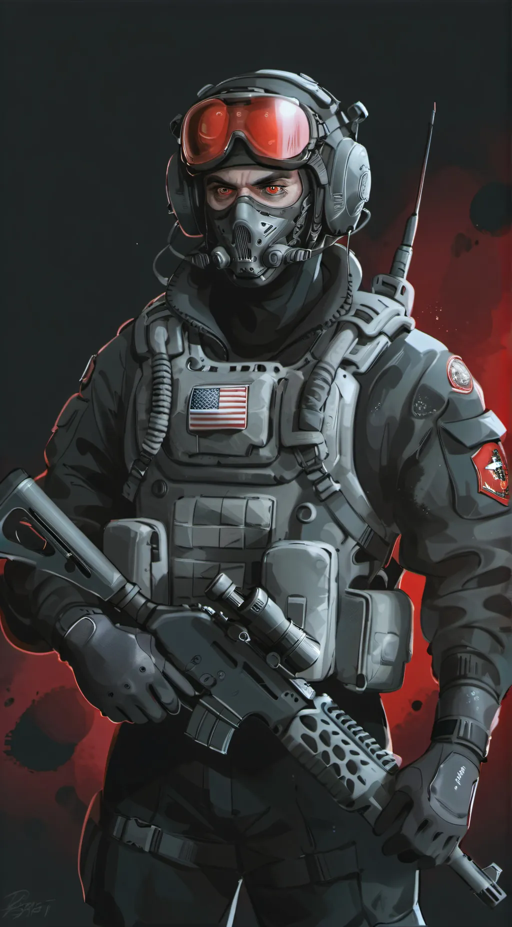 ai character: ghost. background