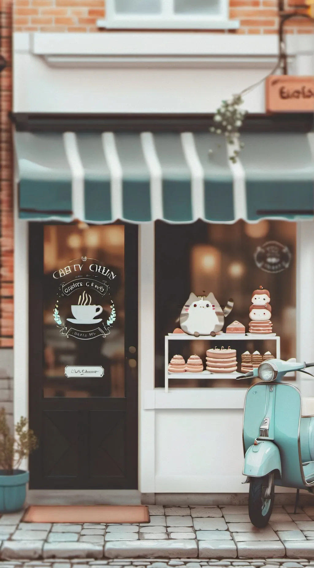 ai character: Cute Café background