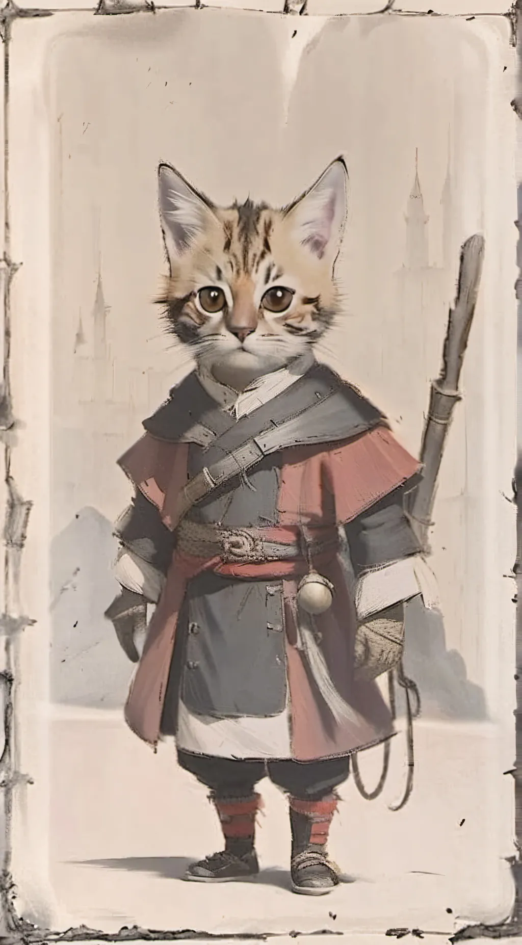 ai character: knight cat background