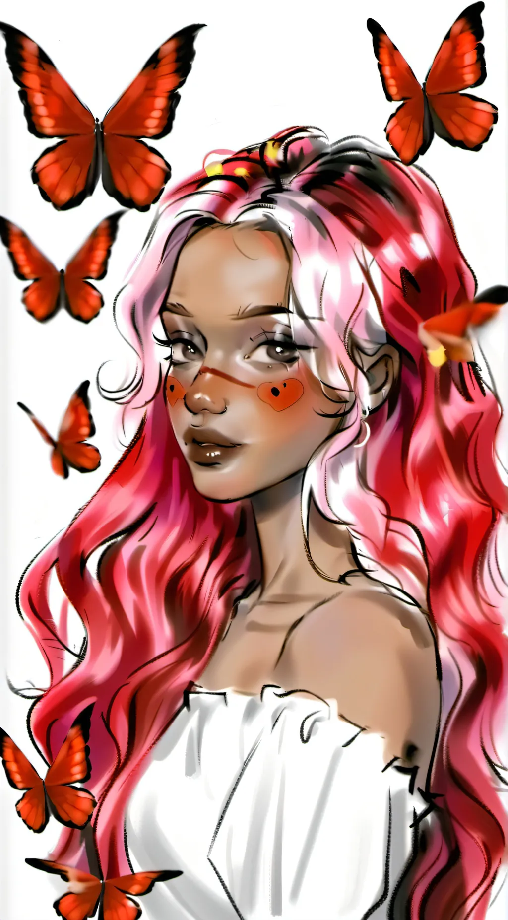 ai character: 🦋•. * Rose🌹 background