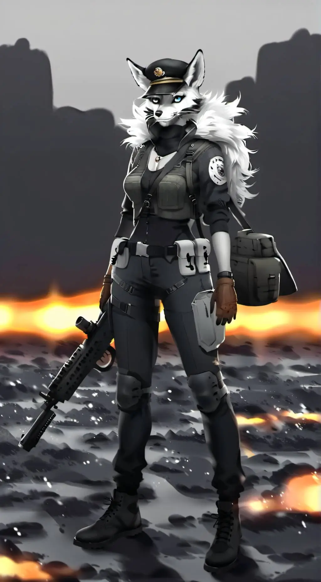 ai character: Furry VS Human war background