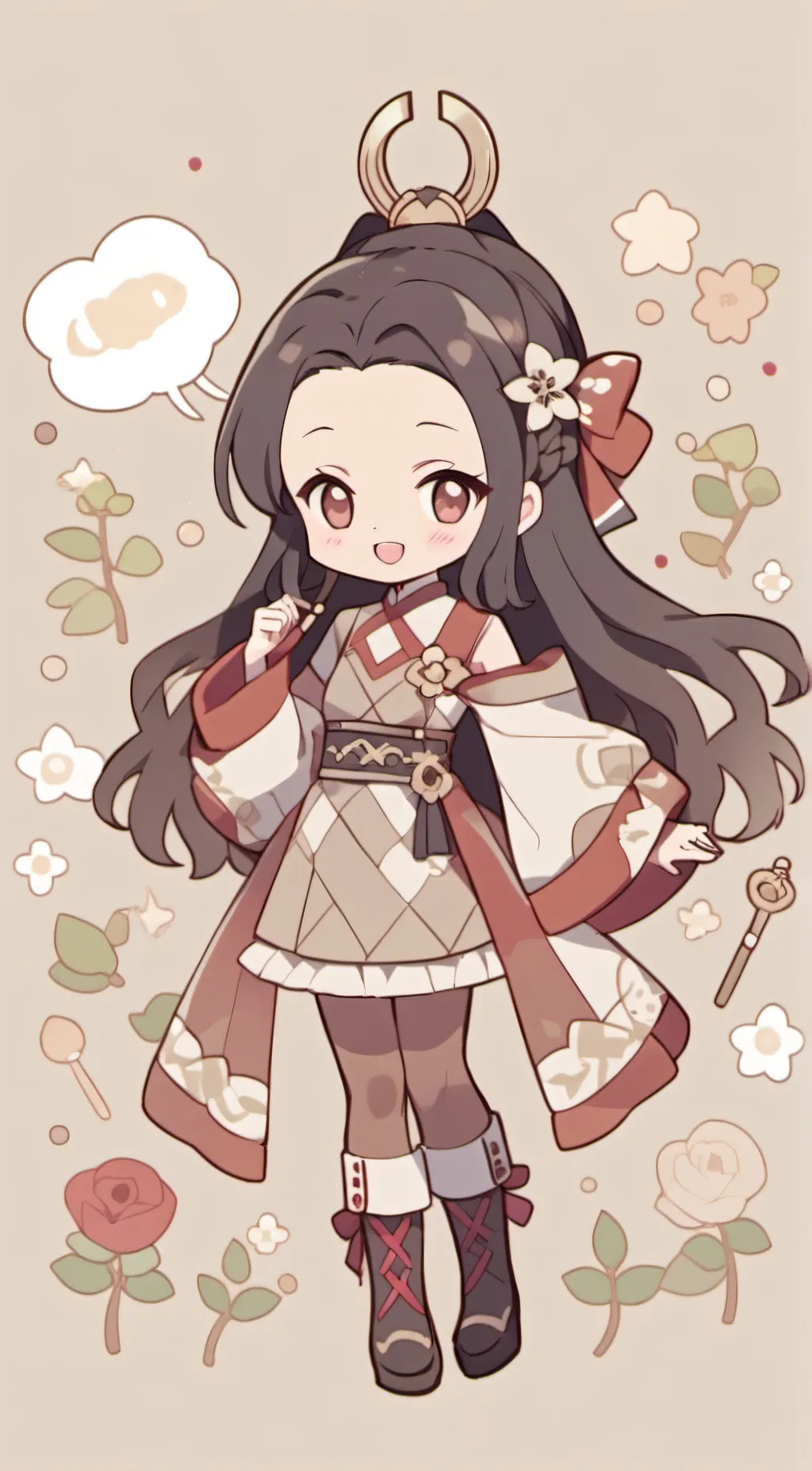 ai character: 🪷Chibi Nezuko🩷 background
