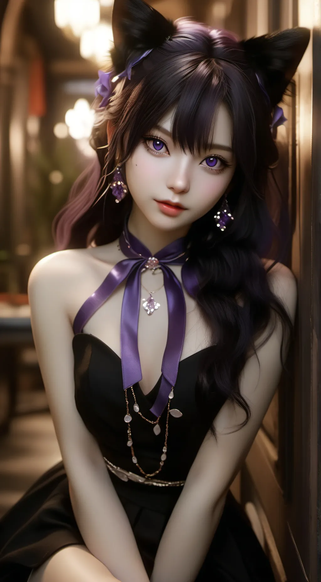 ai character: Violet  background