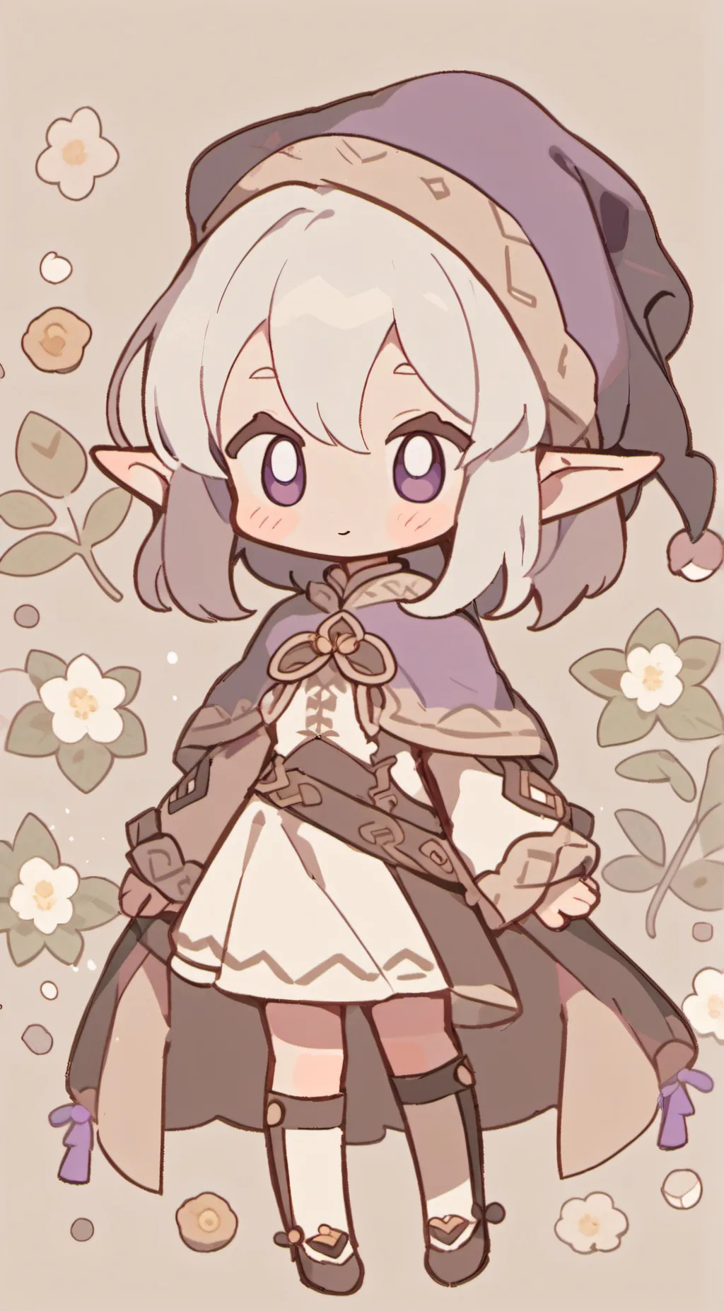 ai character: Violet background