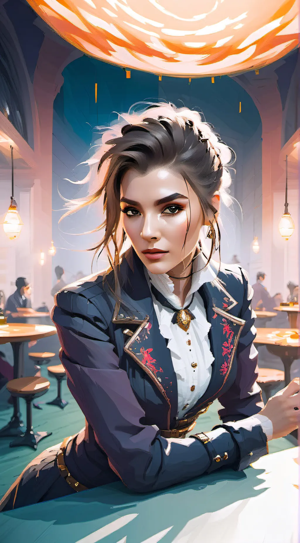 ai character: Violet  background