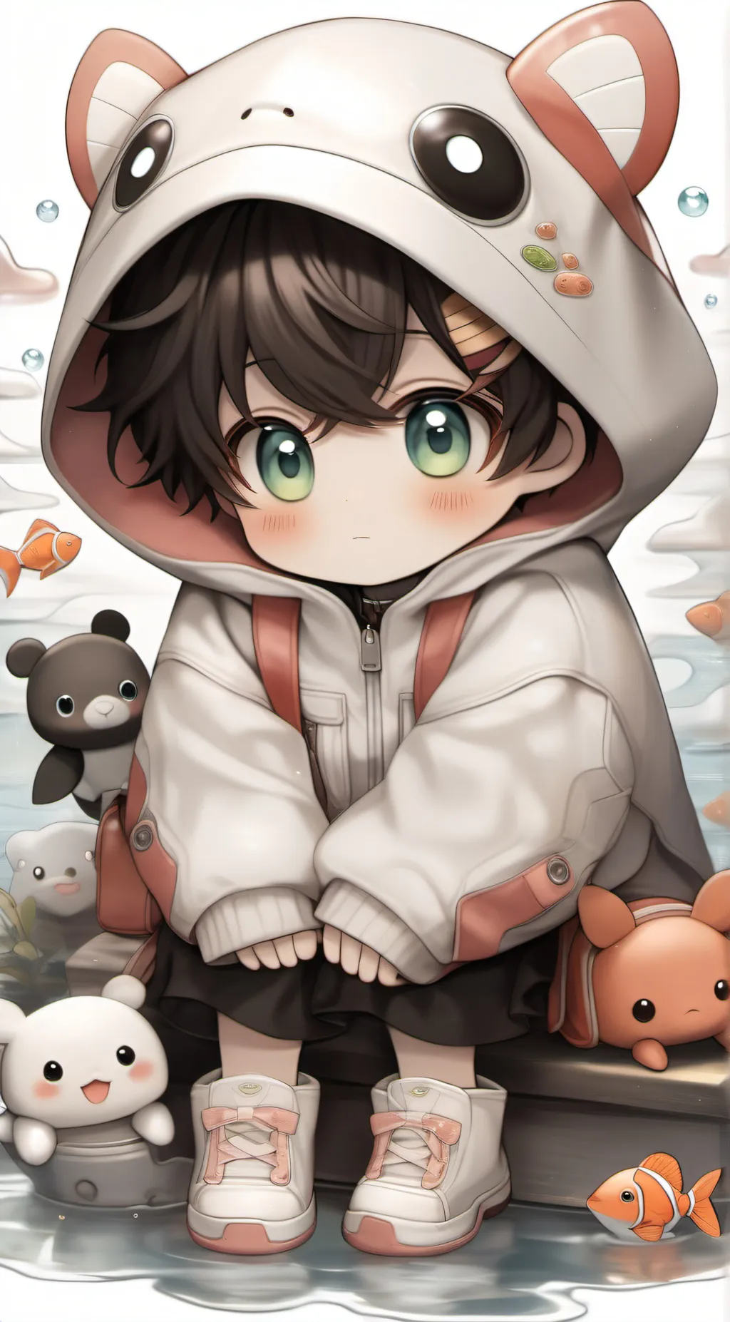 ai character: cute boy background
