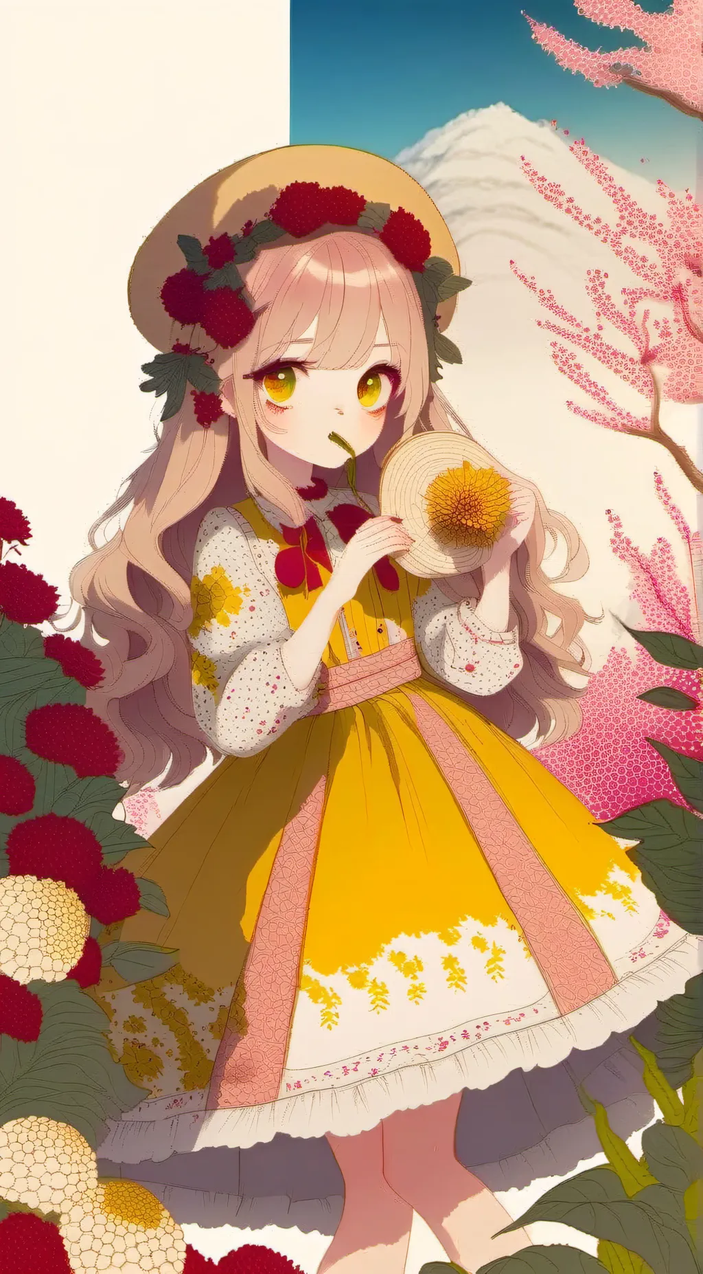 ai character: Strawberry  background