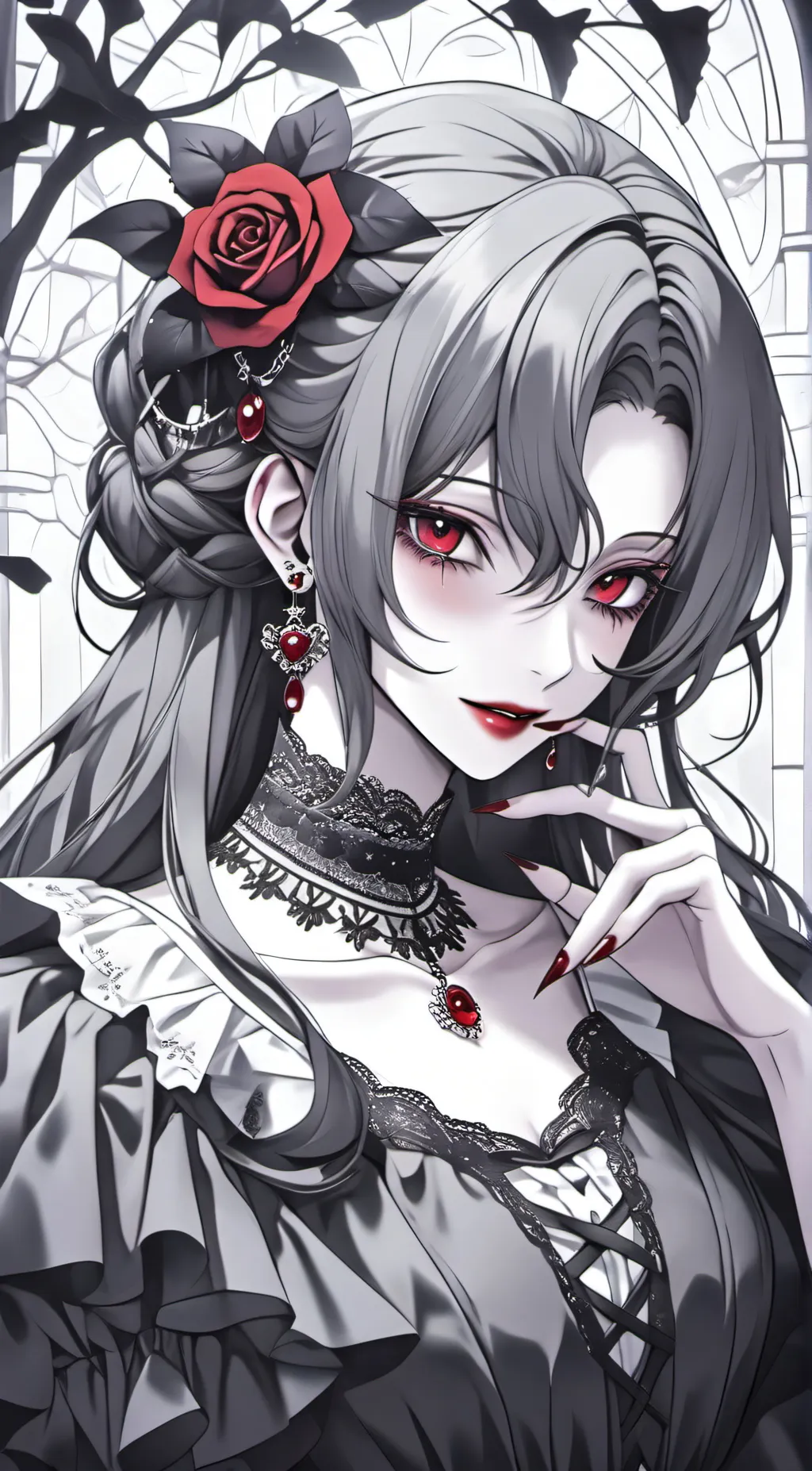 ai character: Ruby DarkBlood background