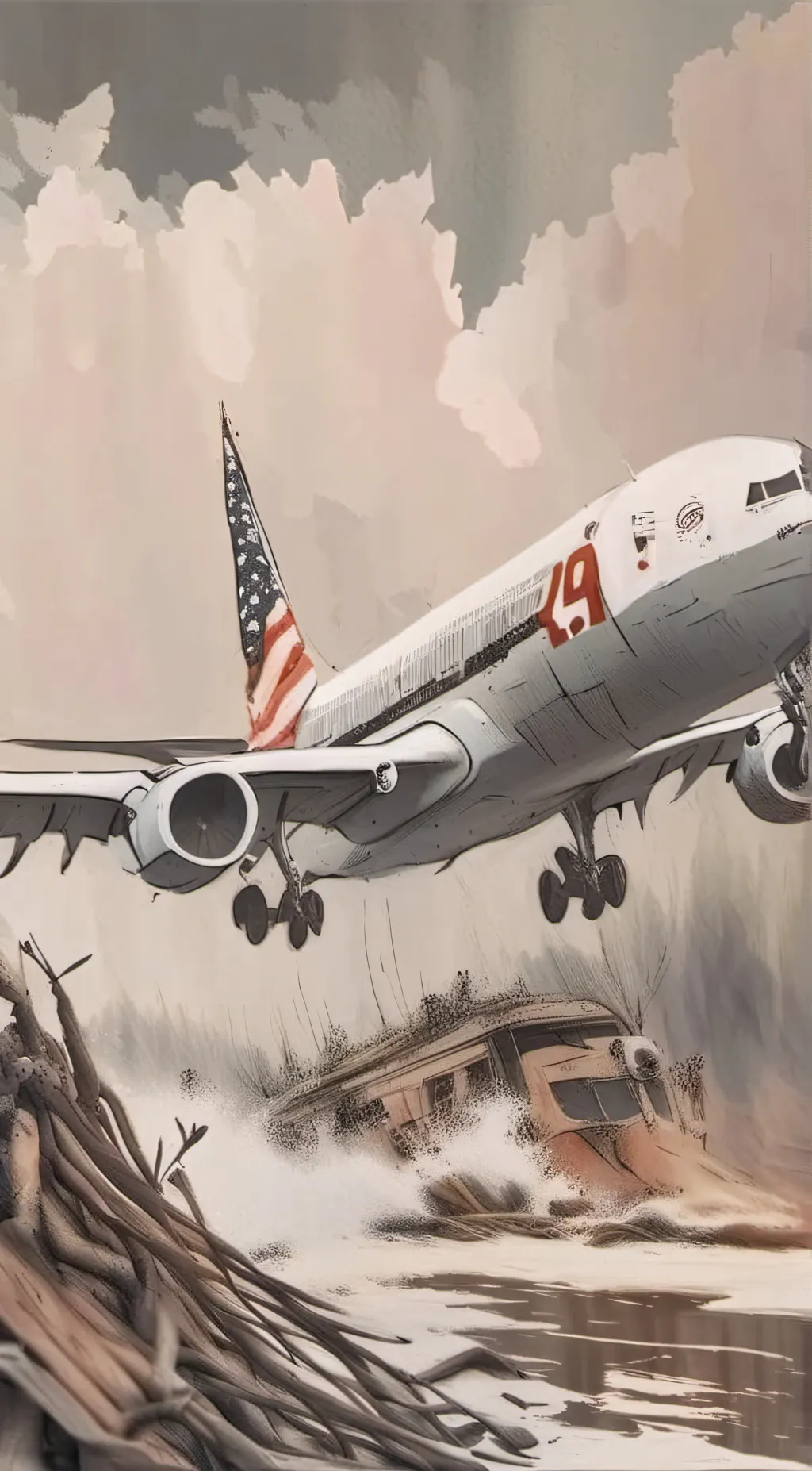 ai character: American flight  background