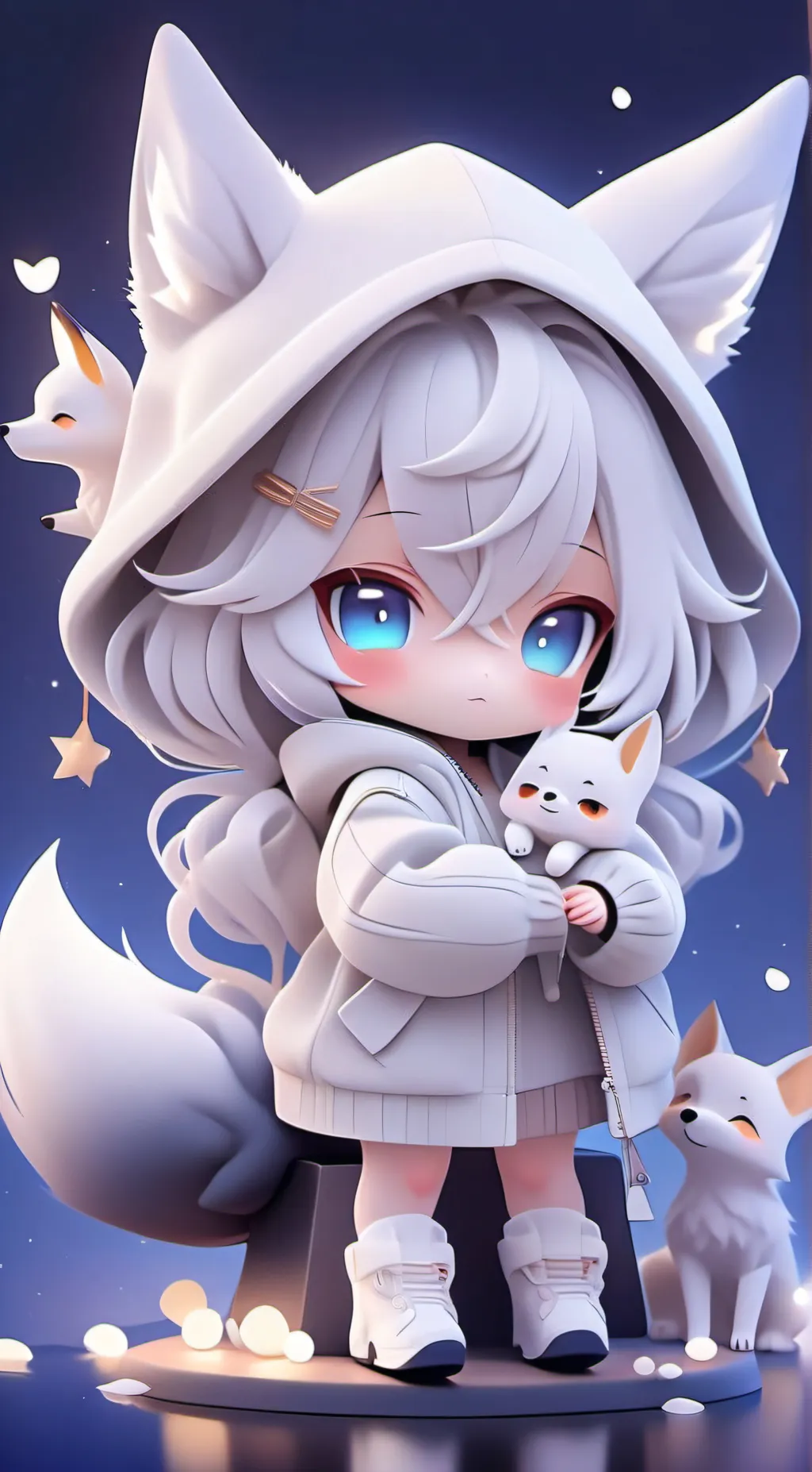 ai character: k girly background