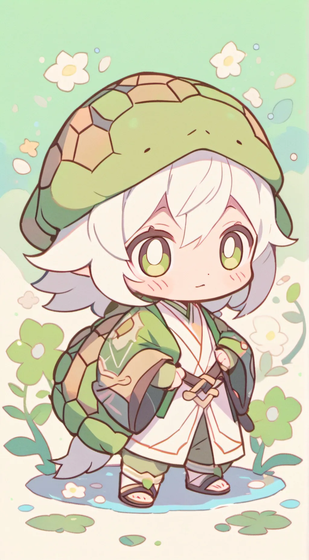 ai character: turtle girls  background