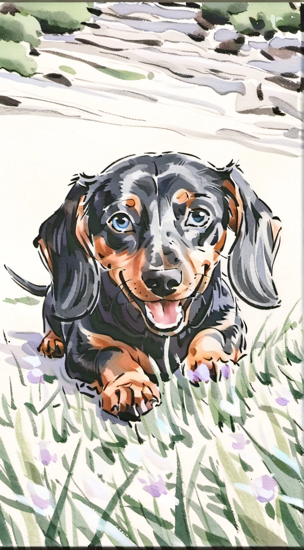 ai character: Max and flowers background