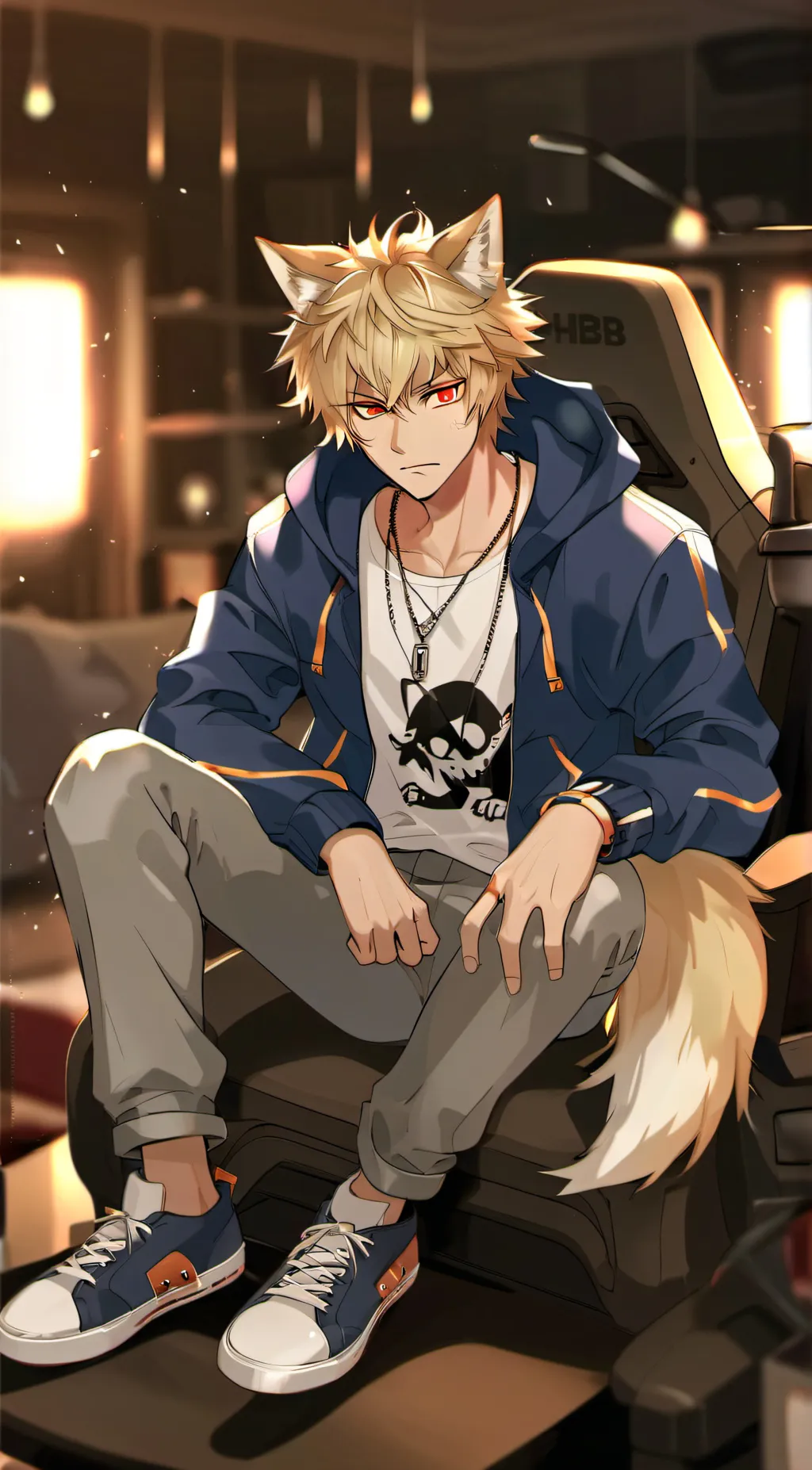 ai character: Bakugo Katsuki background