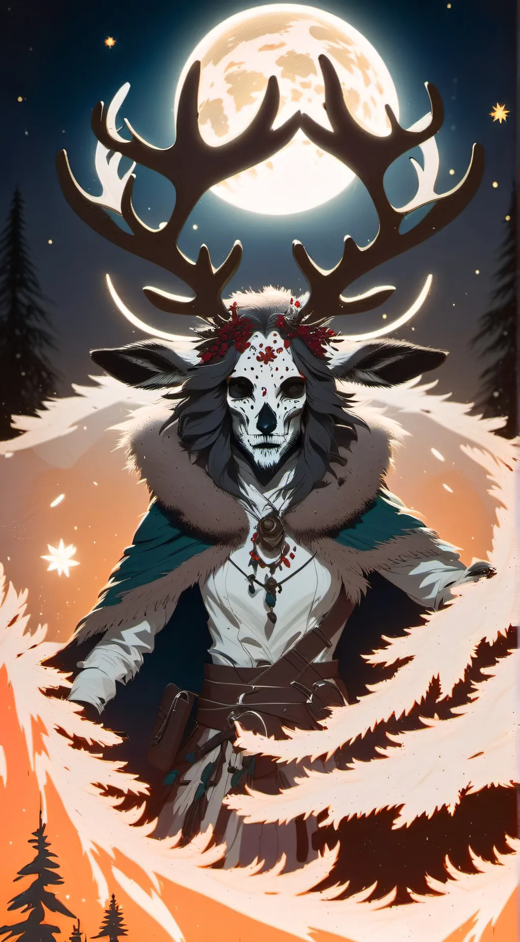 ai character: Female wendigo  background