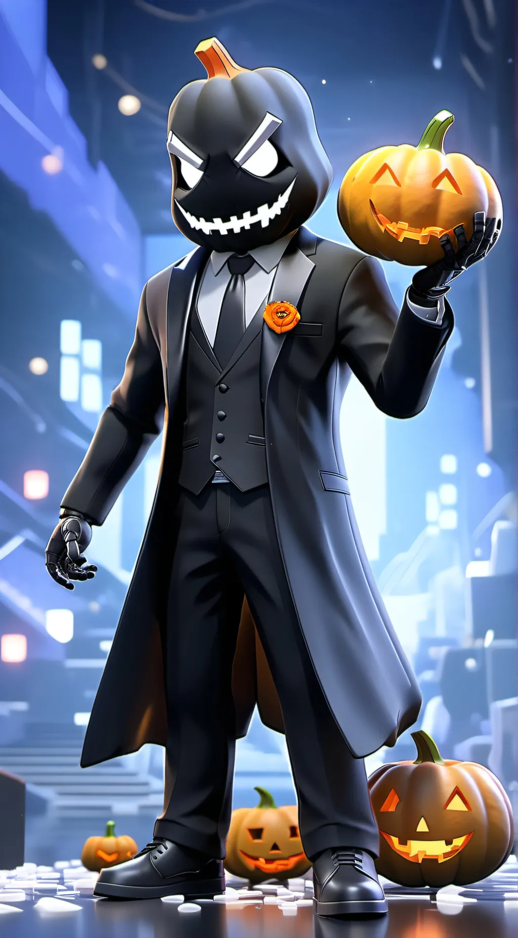 ai character: Pumpkin King  background