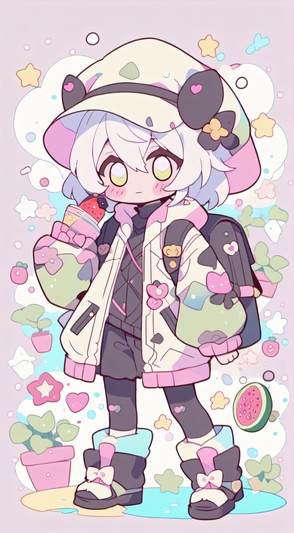 ai character: Mocha toca background