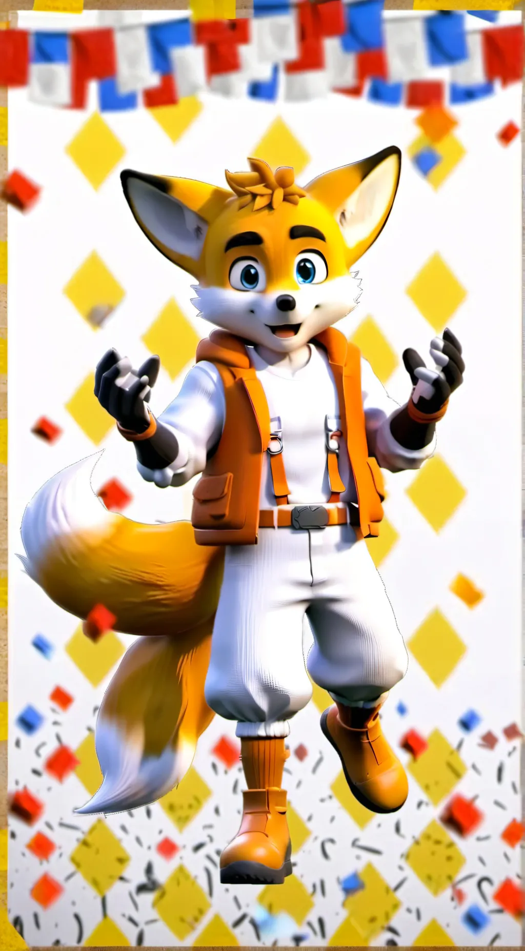 ai character: 💛Tails the fox💛 background
