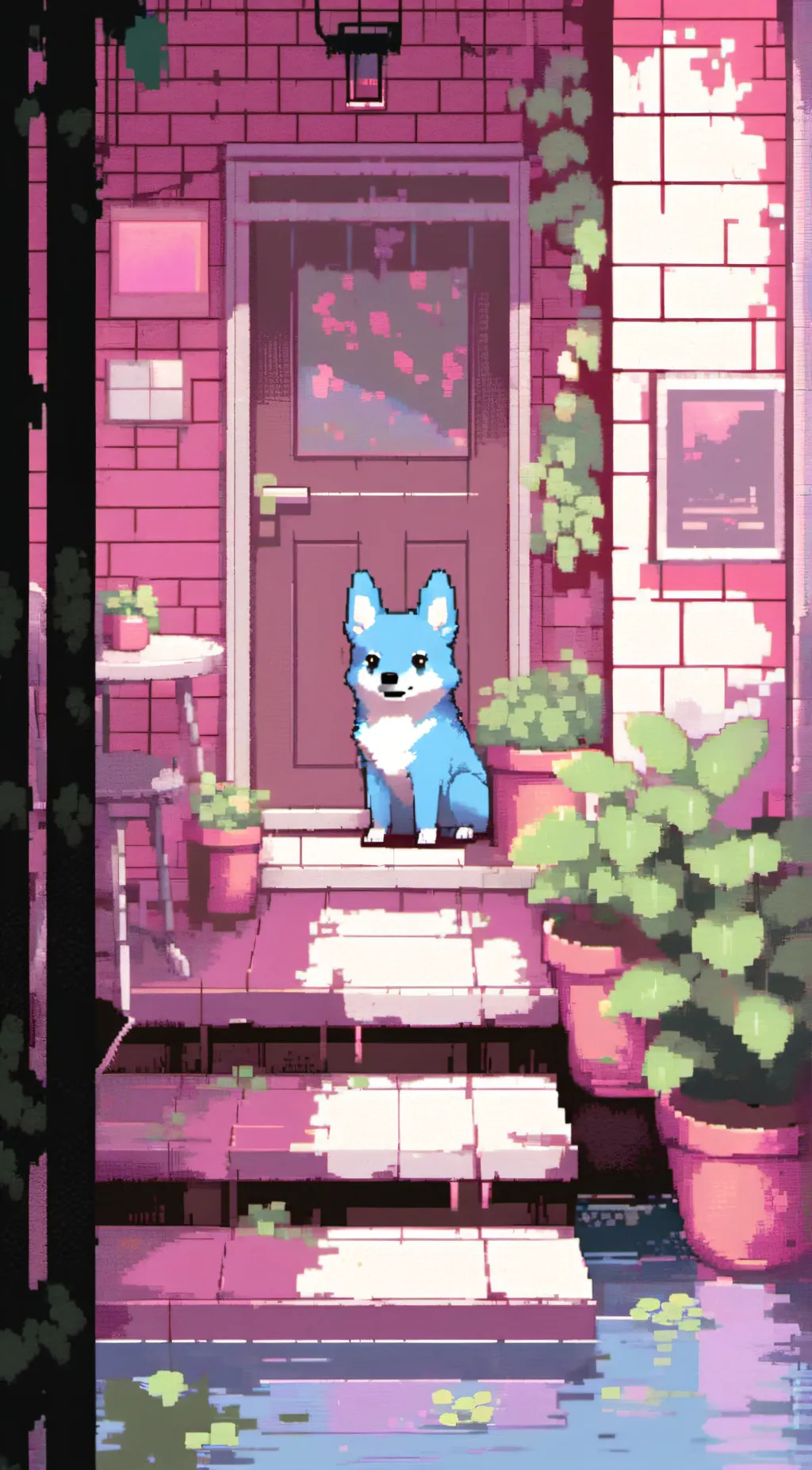 ai character: blueyyyy background