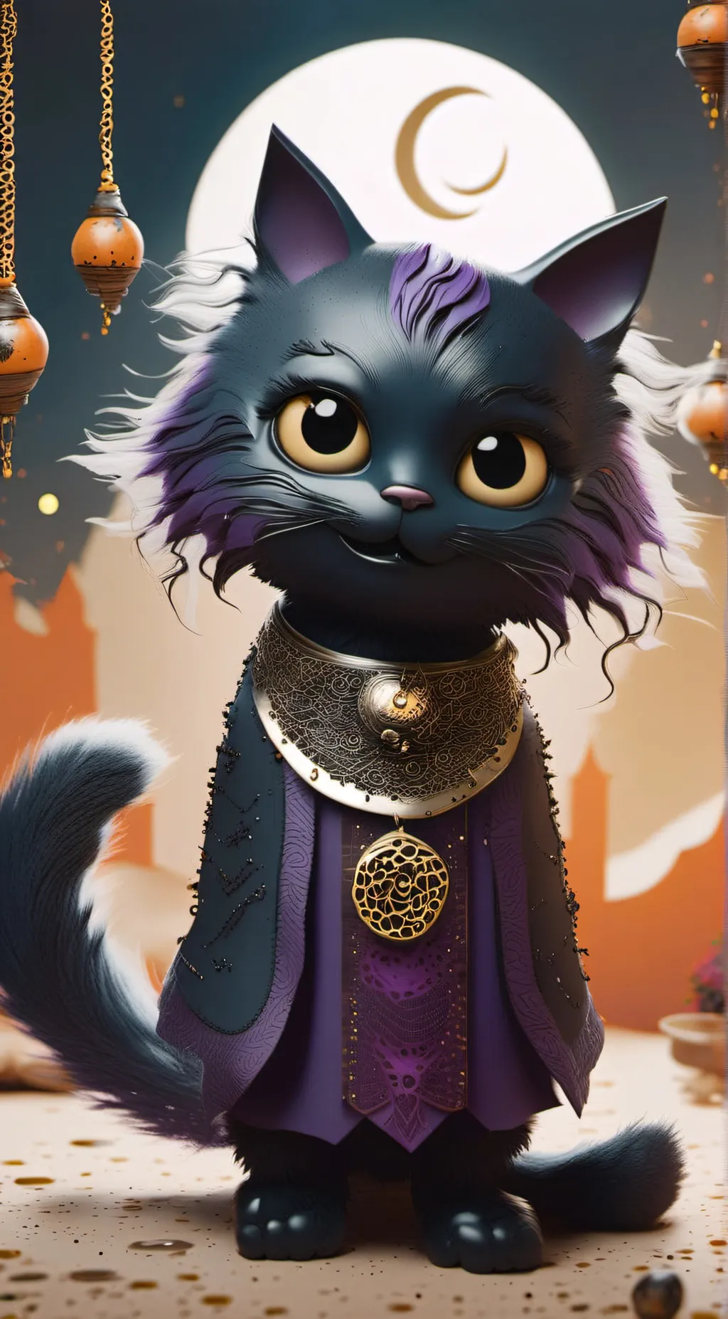 ai character: smiling critters background