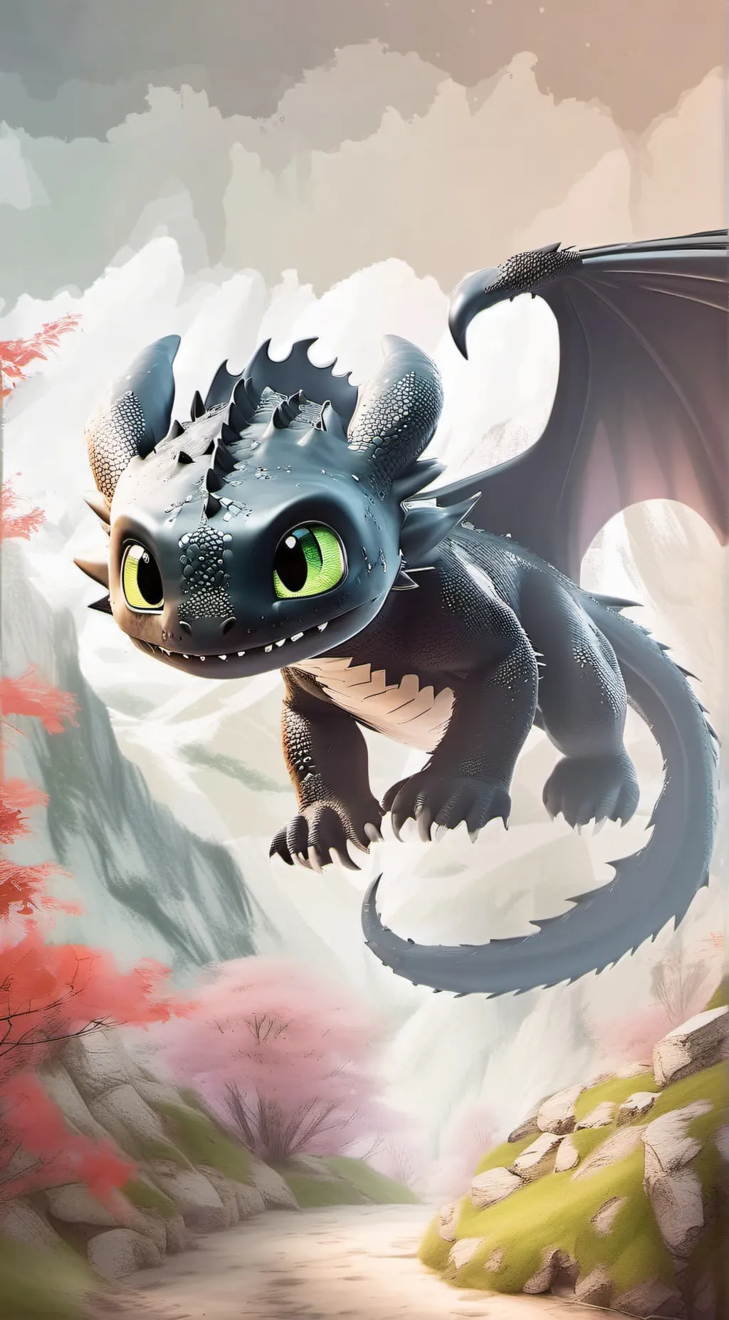 ai character: Toothless  background