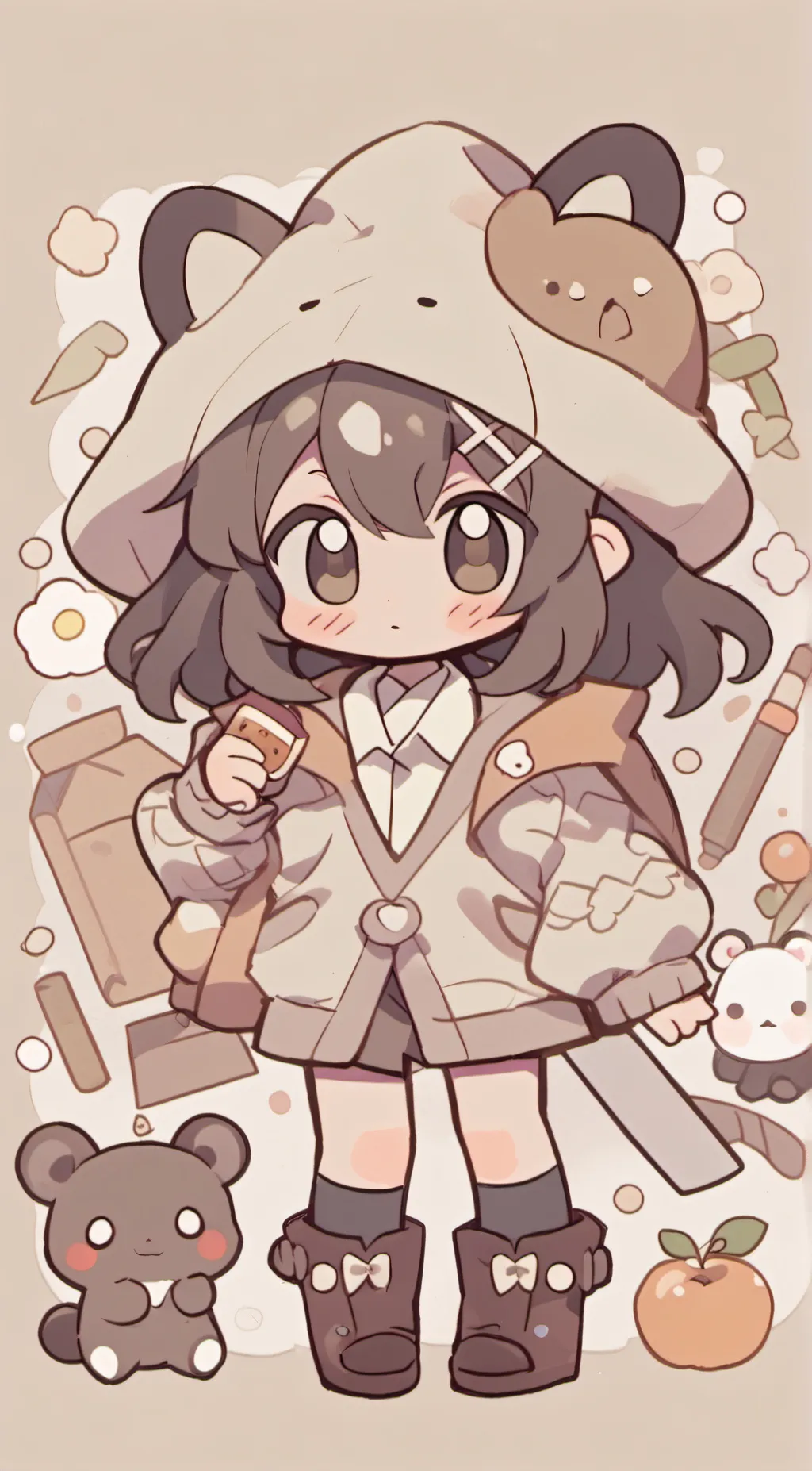 ai character: Violet background