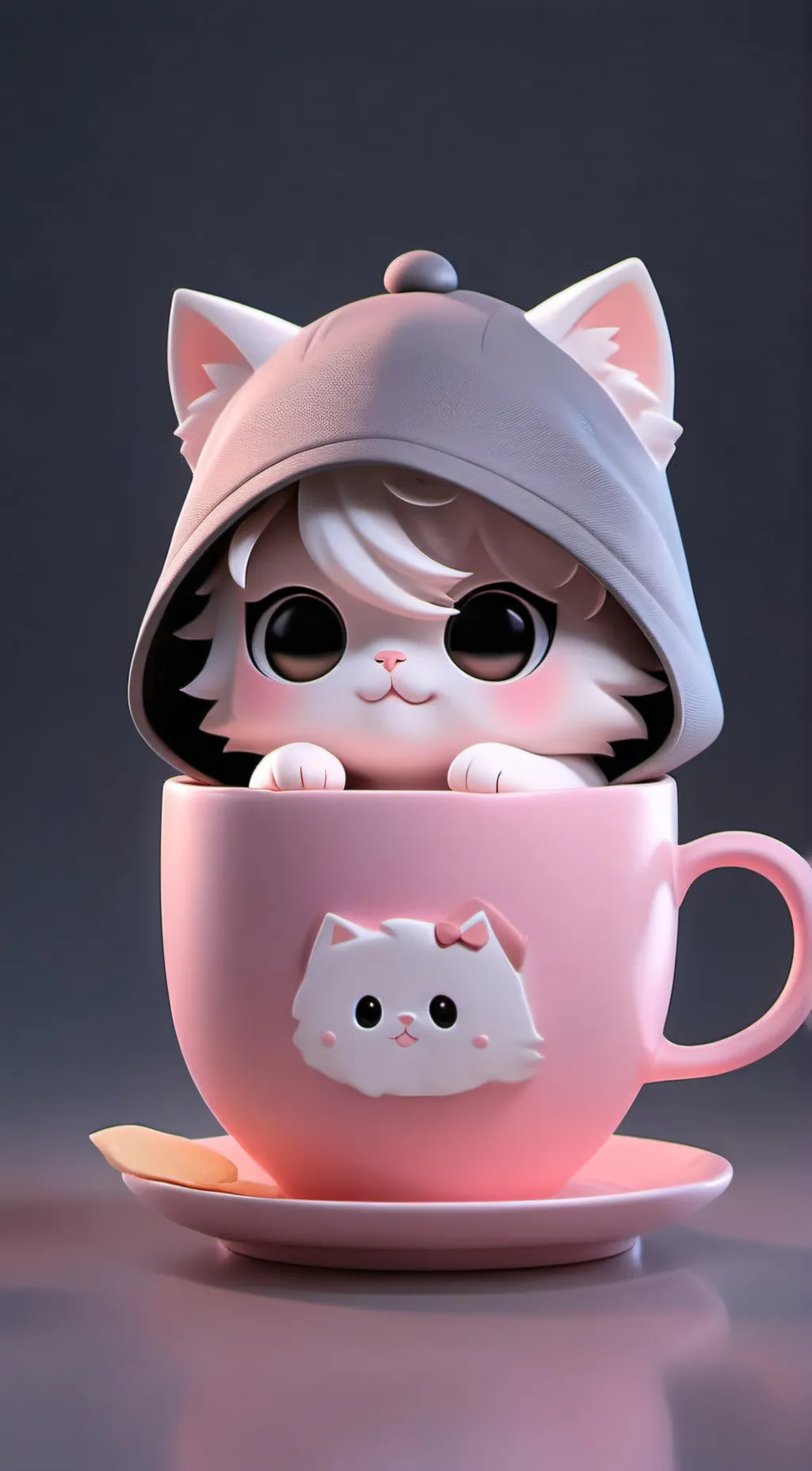 ai character: BABY KITTY LILA background