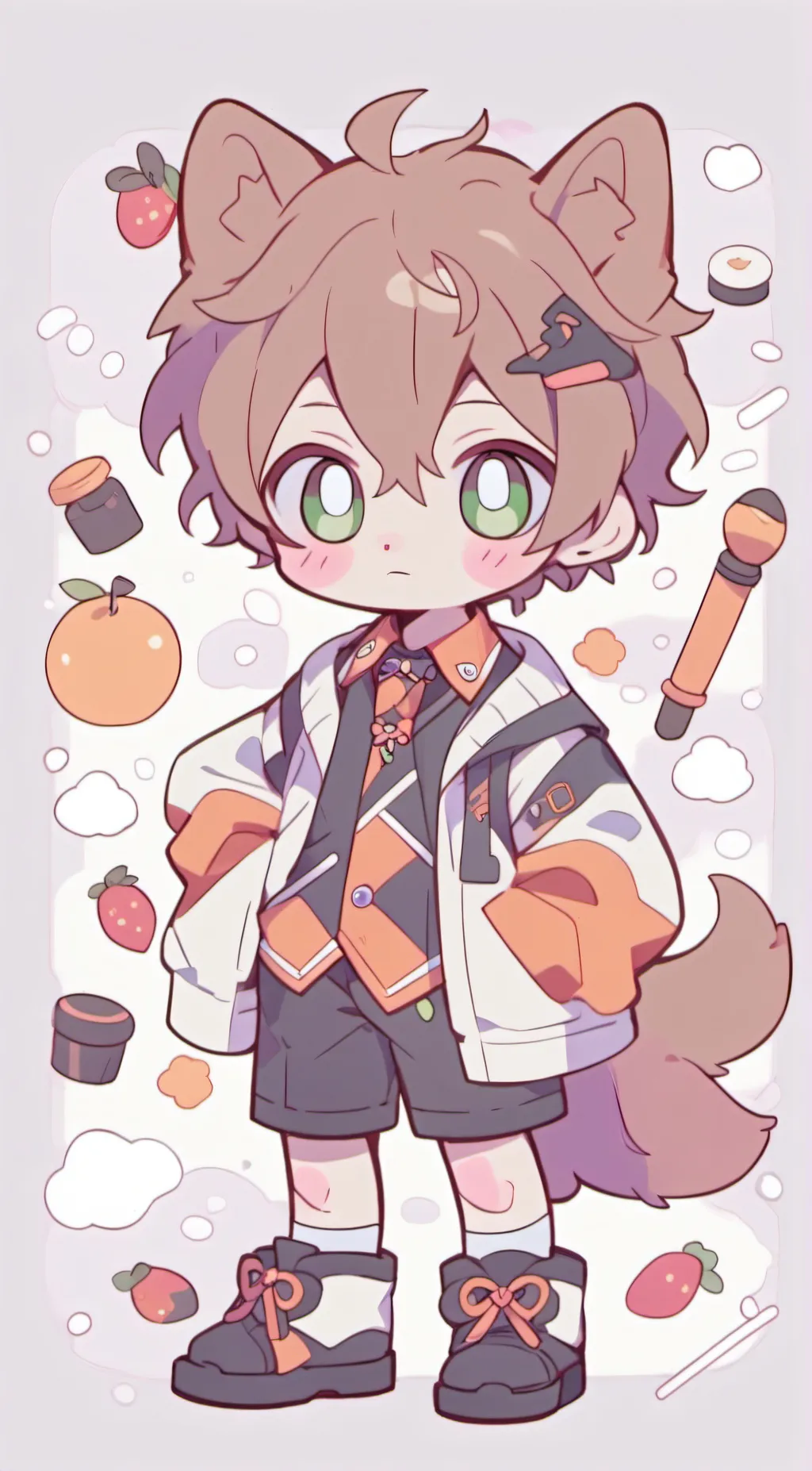 ai character: dogday u snowy background