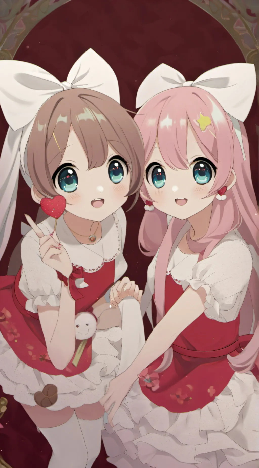 ai character: Ella and Crystal background