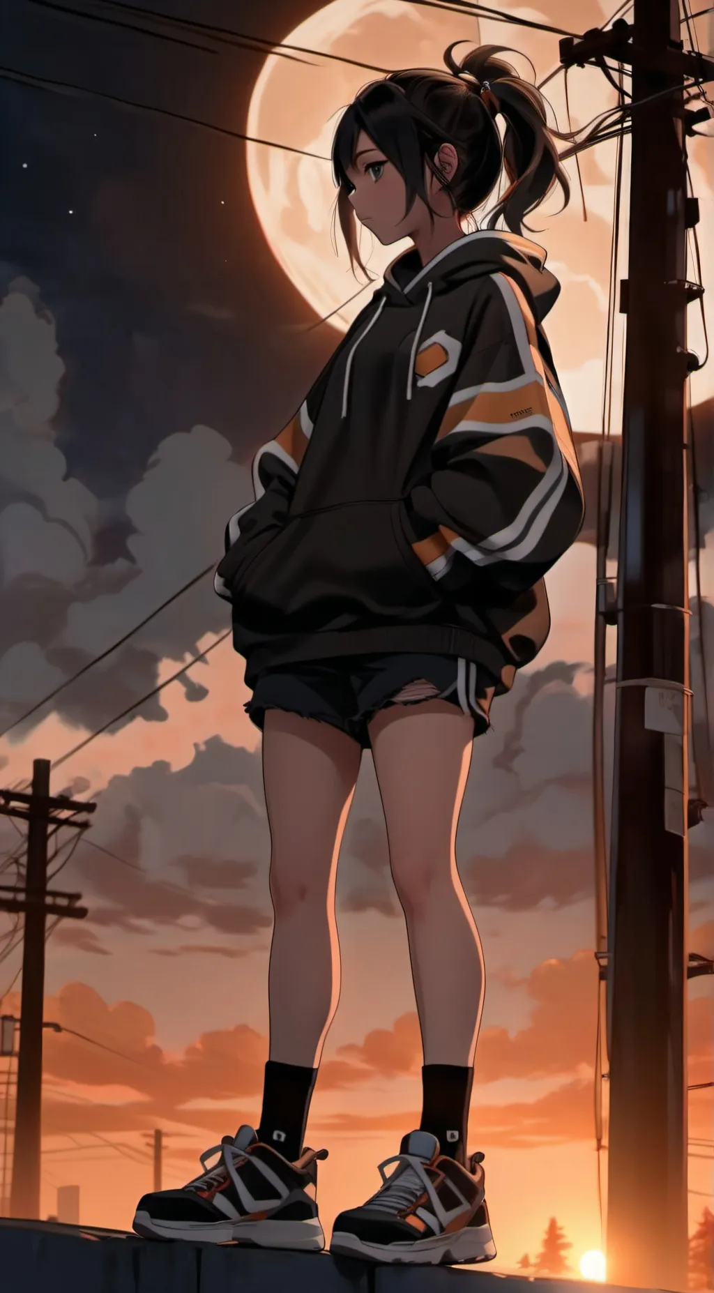 ai character: Violet background