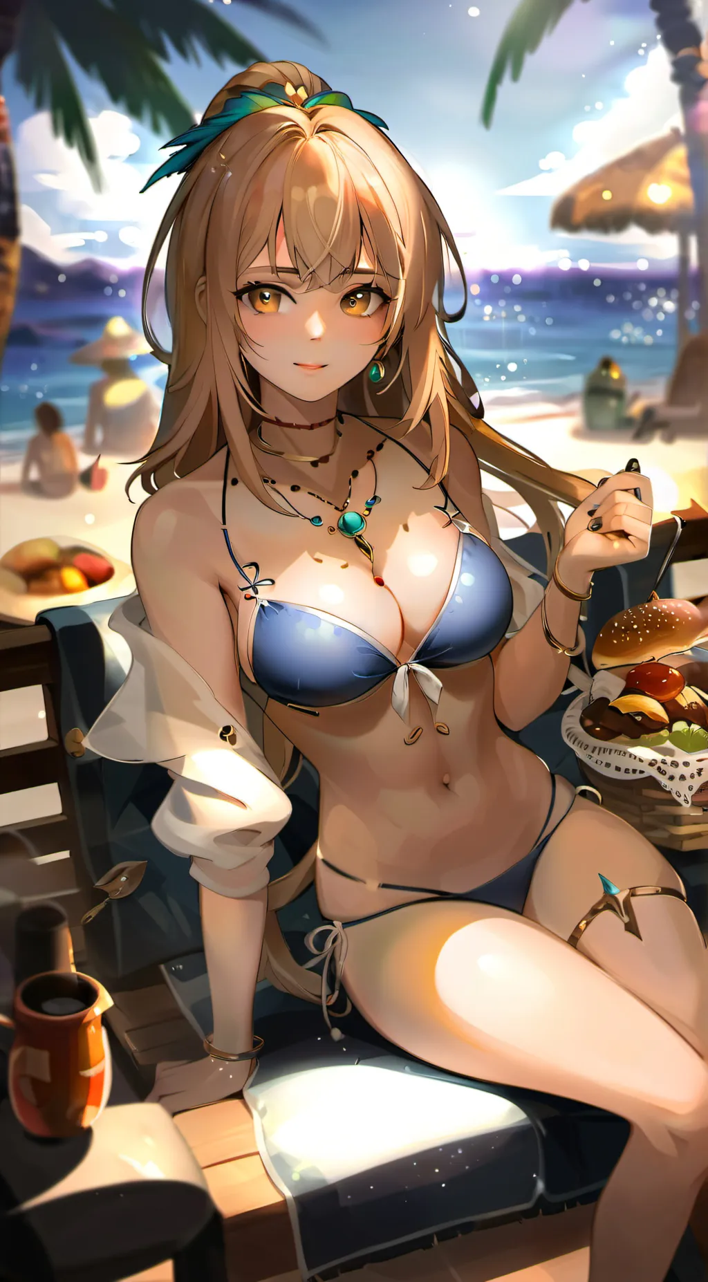 ai character: Iris (Beach) background