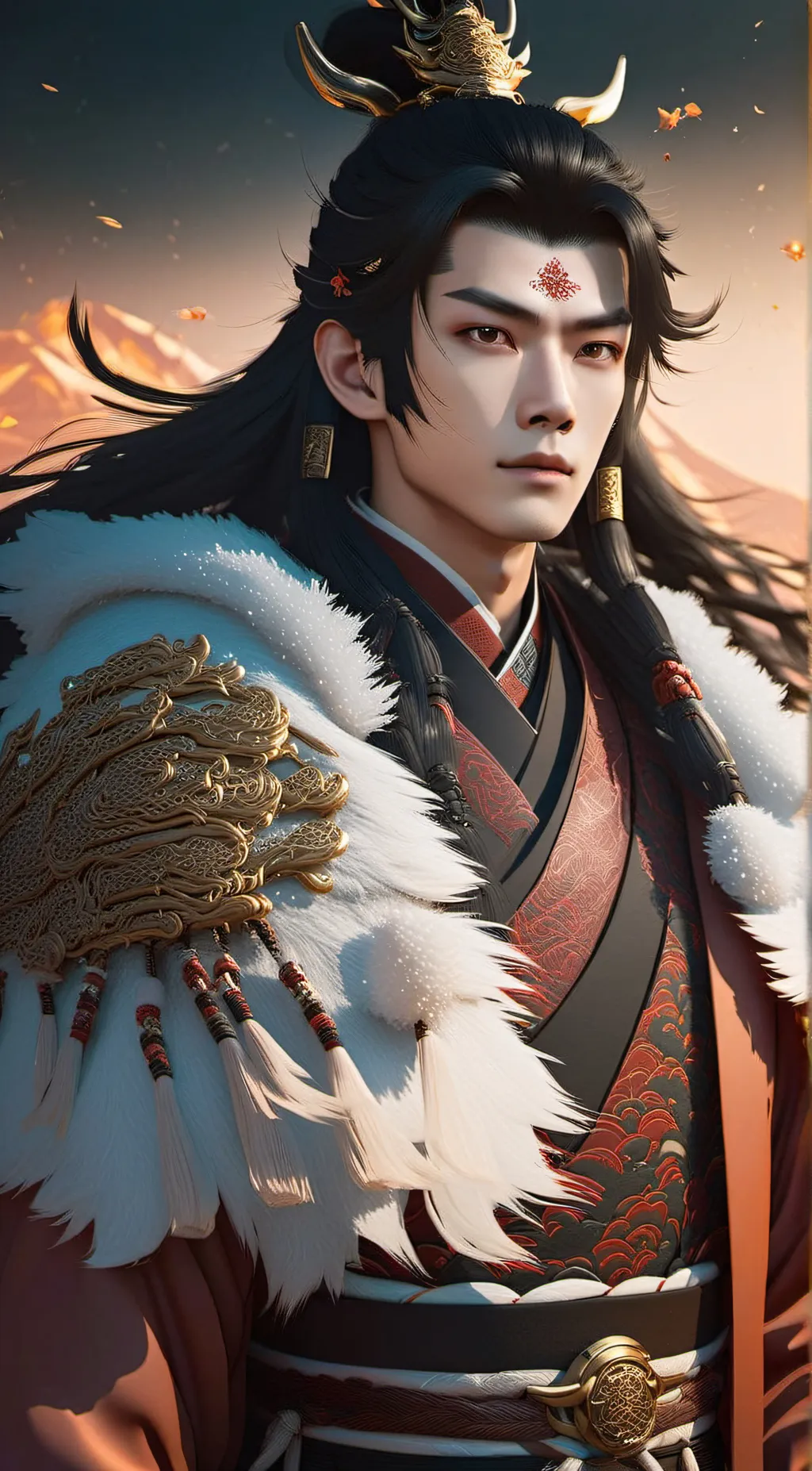 ai character: Sun background