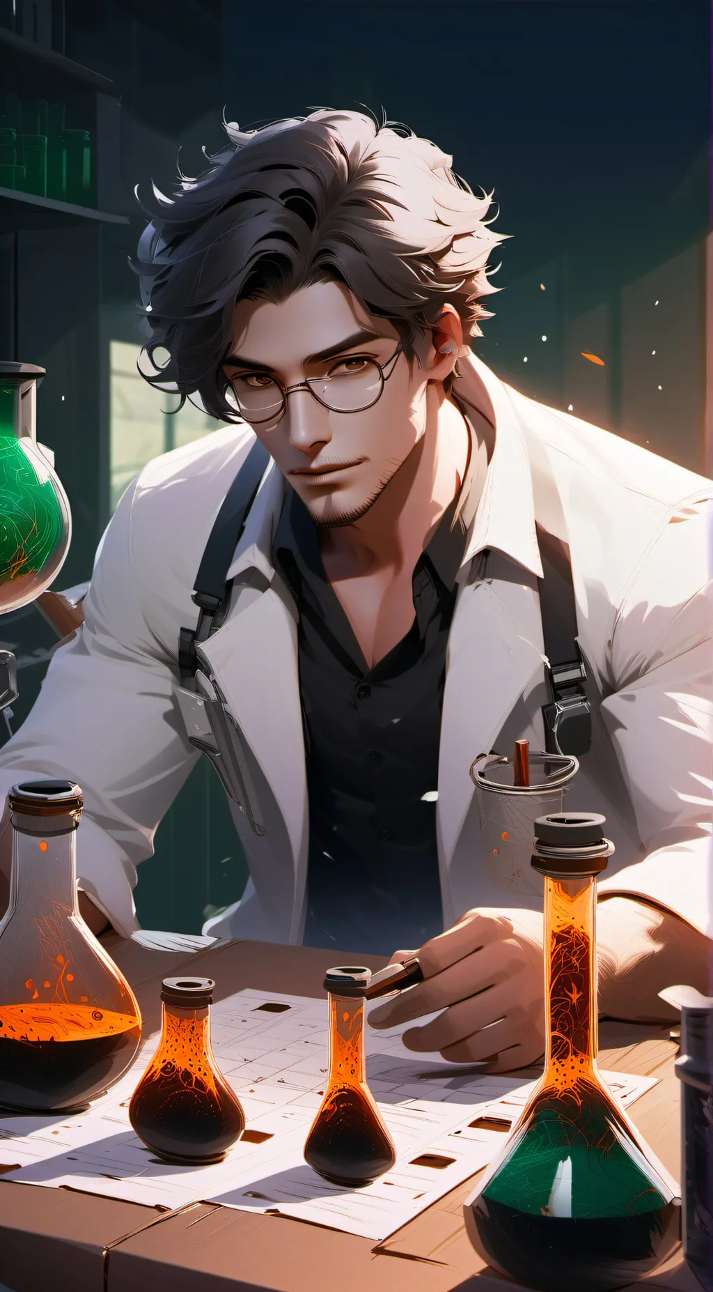 ai character: °Huvey° background