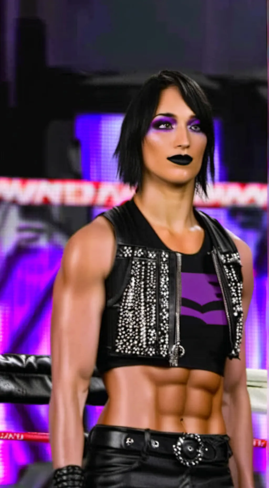 ai character: Rhea Ripley  background