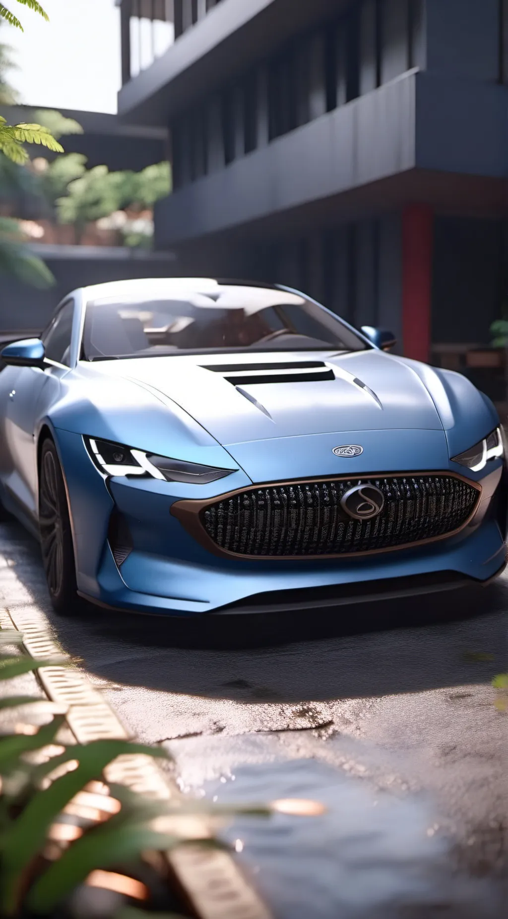 ai character: Blue background