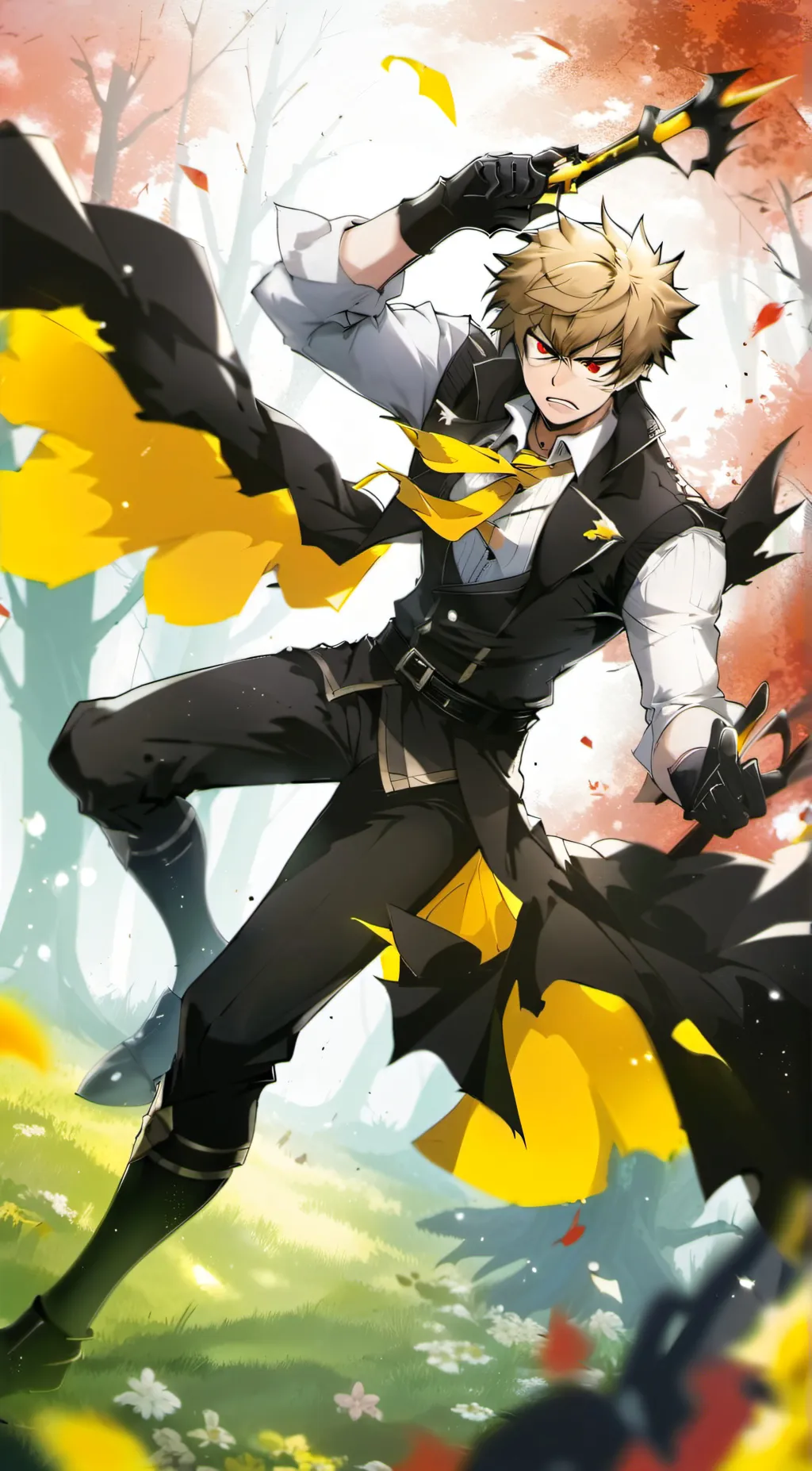 ai character: Bakugo and Deku  background