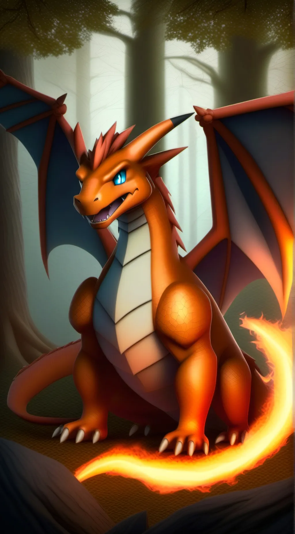 ai character: Charizard background