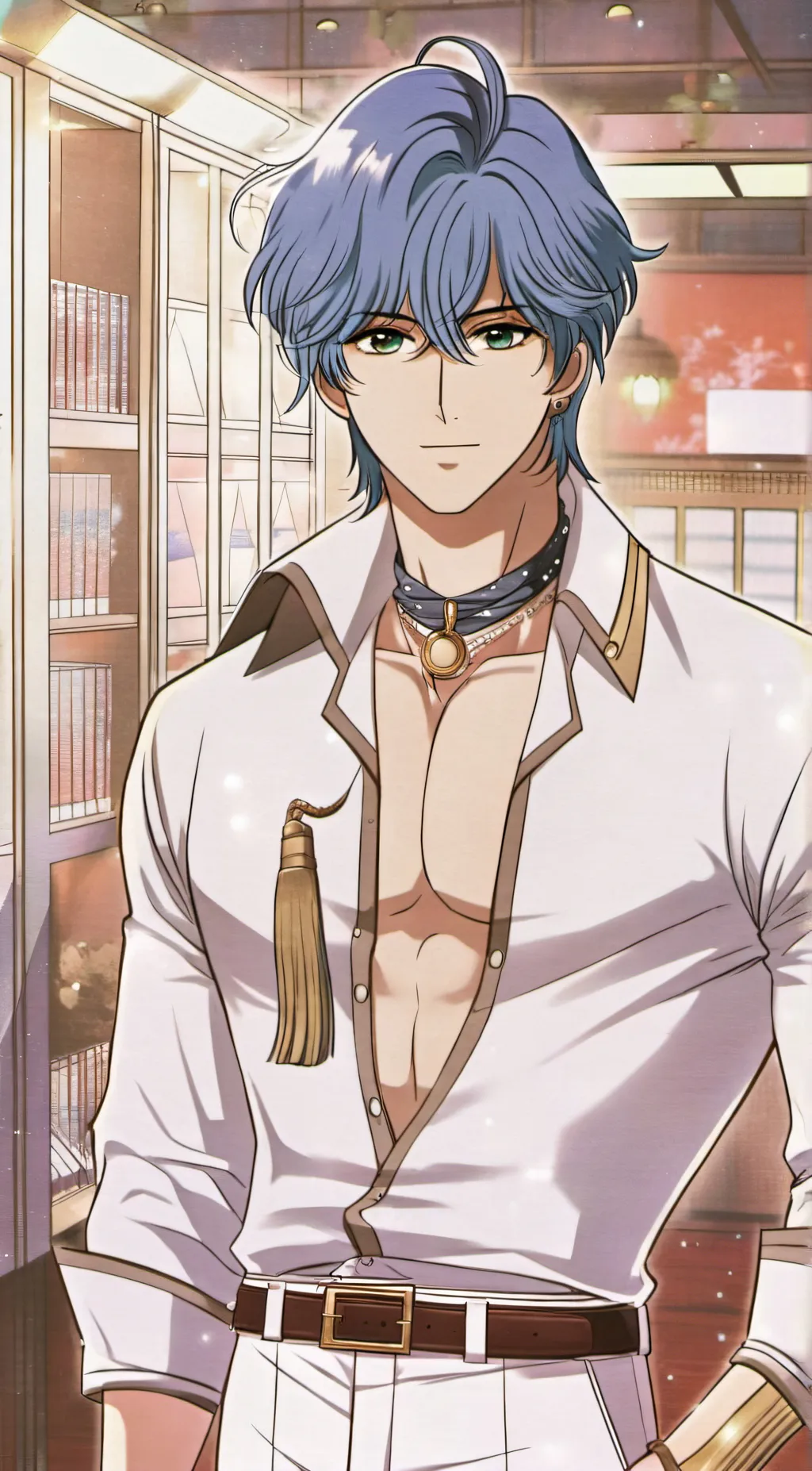 ai character: ○💙○Kage●💙● background