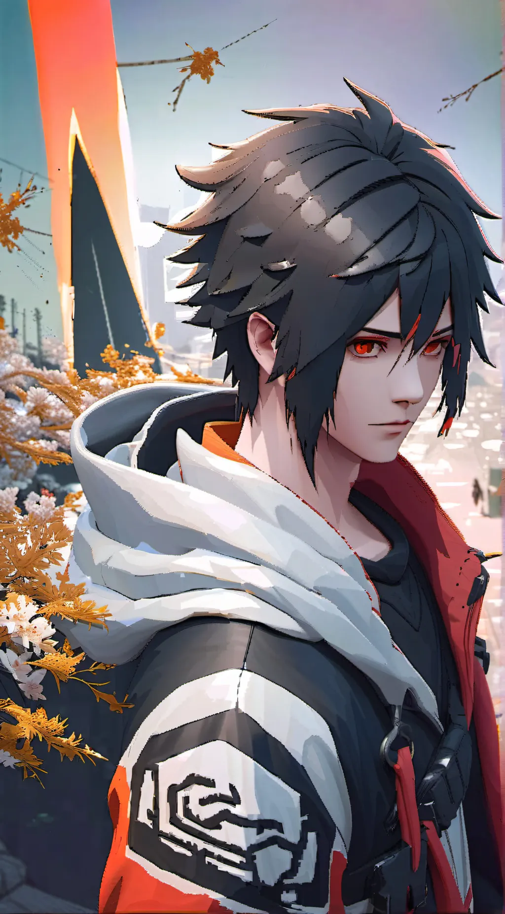 ai character: Sasuke  background