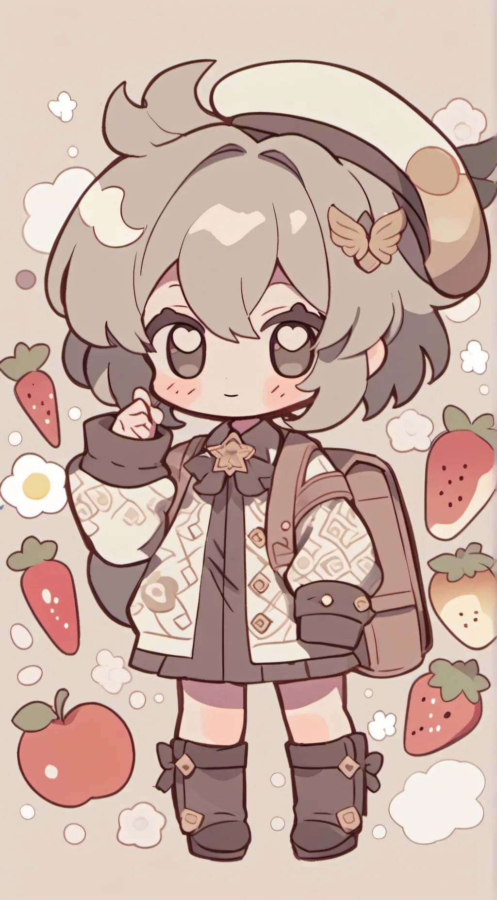 ai character: Violet background