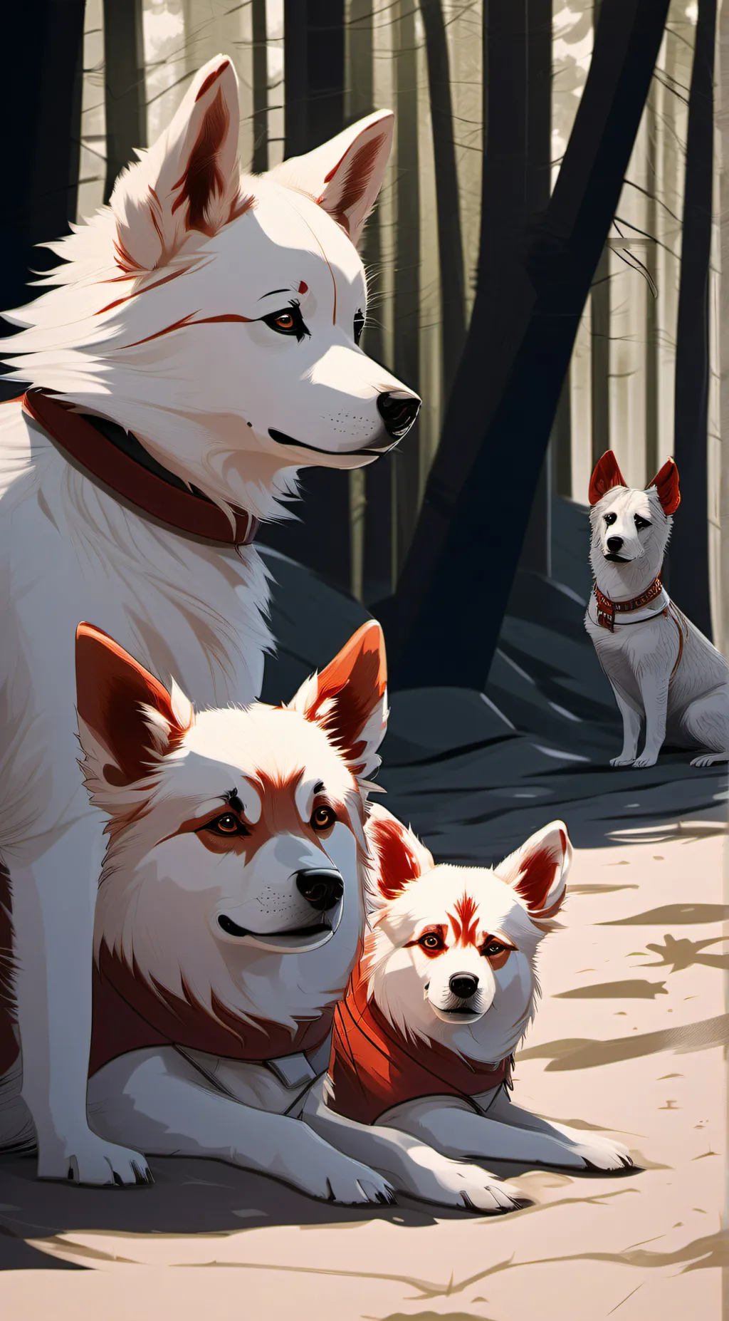 ai character: Snow, fire, ice background