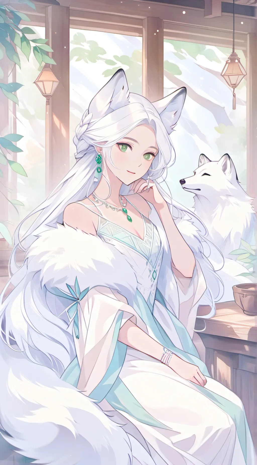 ai character: winter background